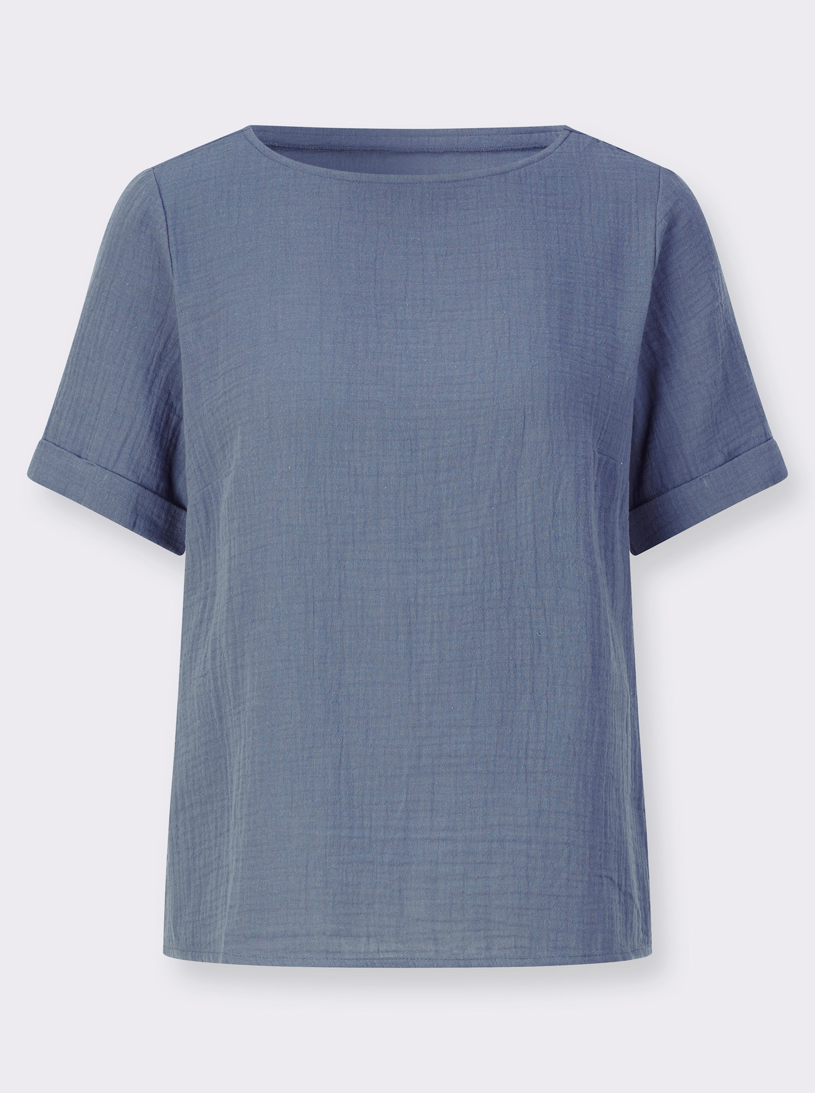Schlupfbluse im Oversize-Schnitt - rauchblau
