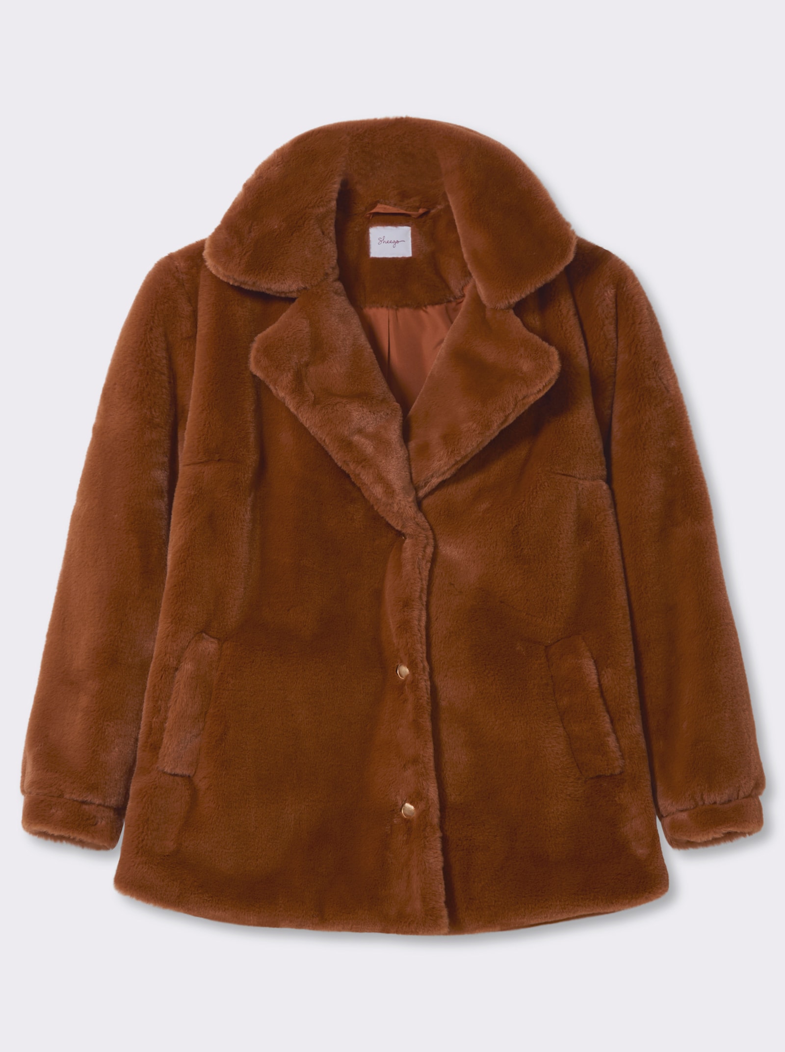 sheego Kurzjacke mit Reverskragen - cognac