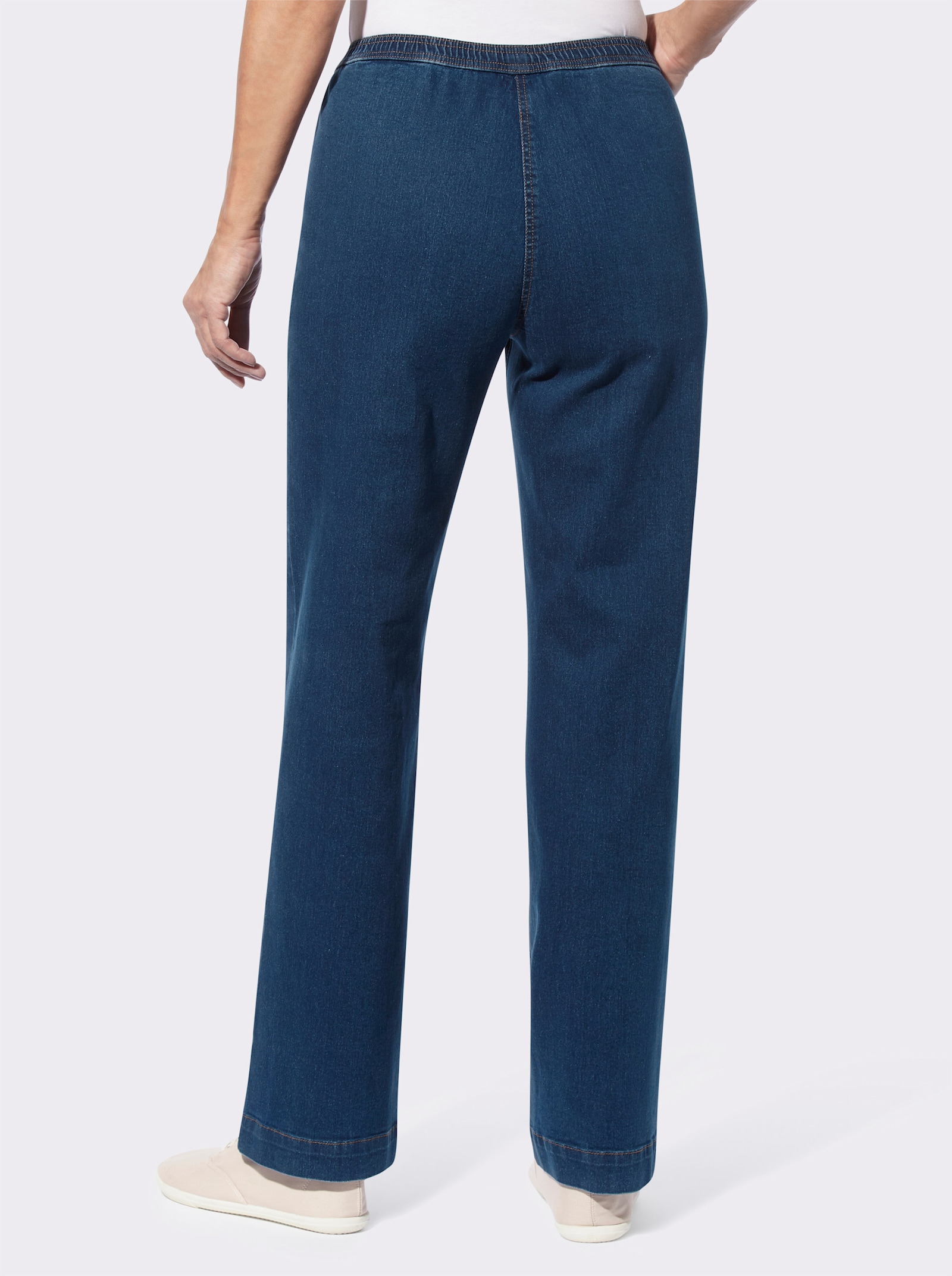 Schlupfjeans mit weitem Bein - dark blue