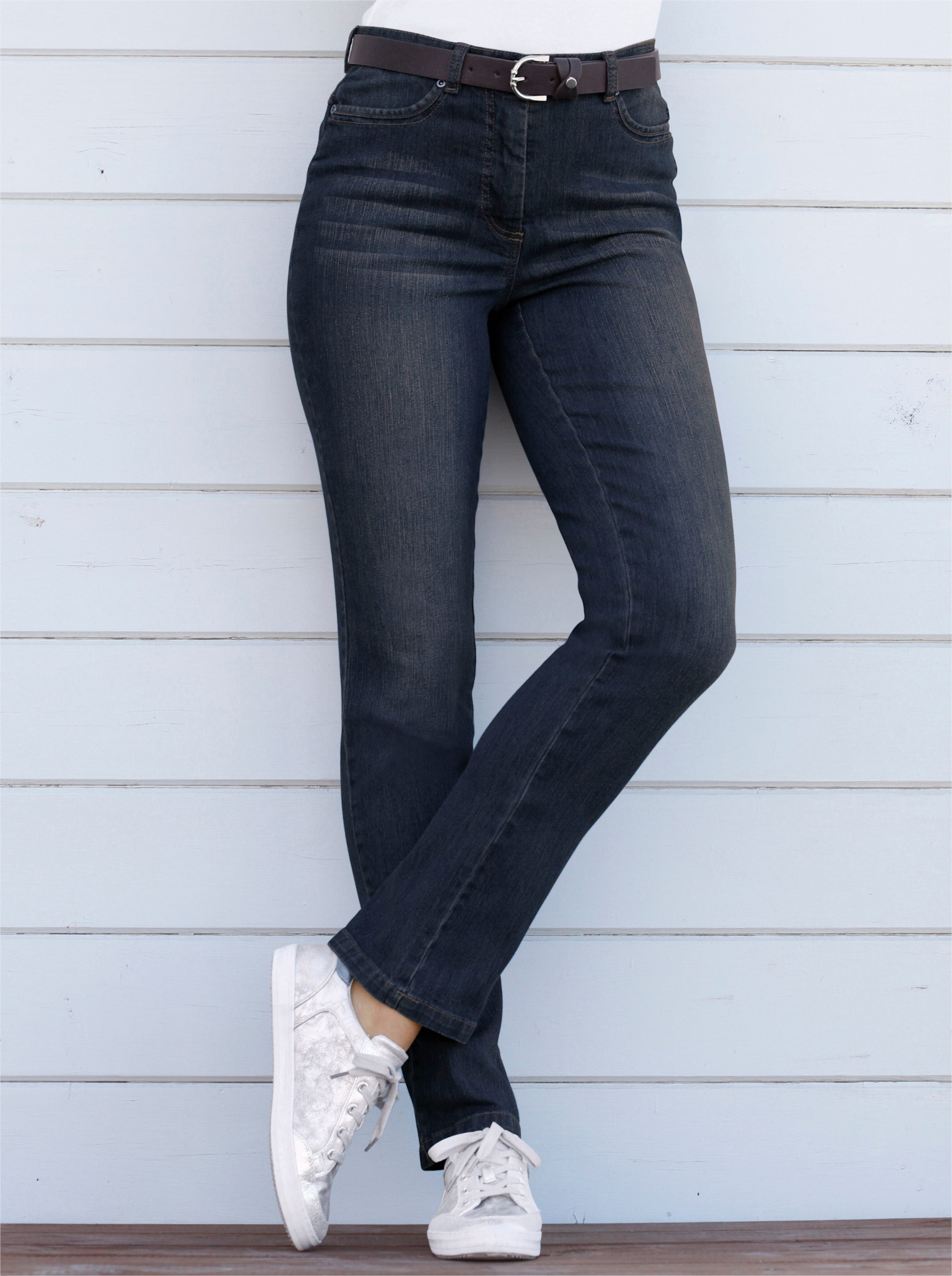 Witt Damen 5-Pocket-Jeans, dark blue