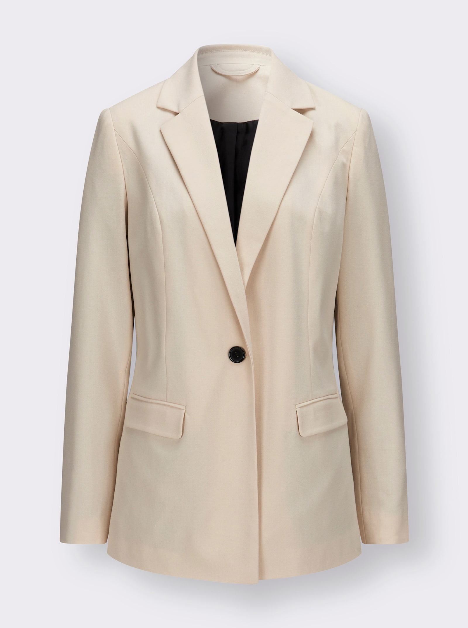 Blazer mit kontrastfarbigem Futter - sand