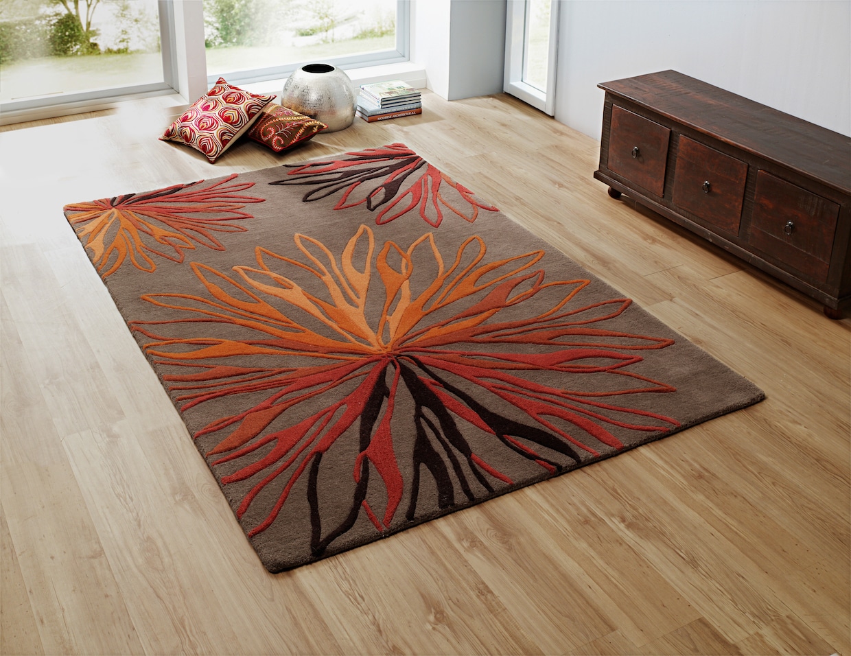heine home Tapis à poils Longs - taupe-rouge