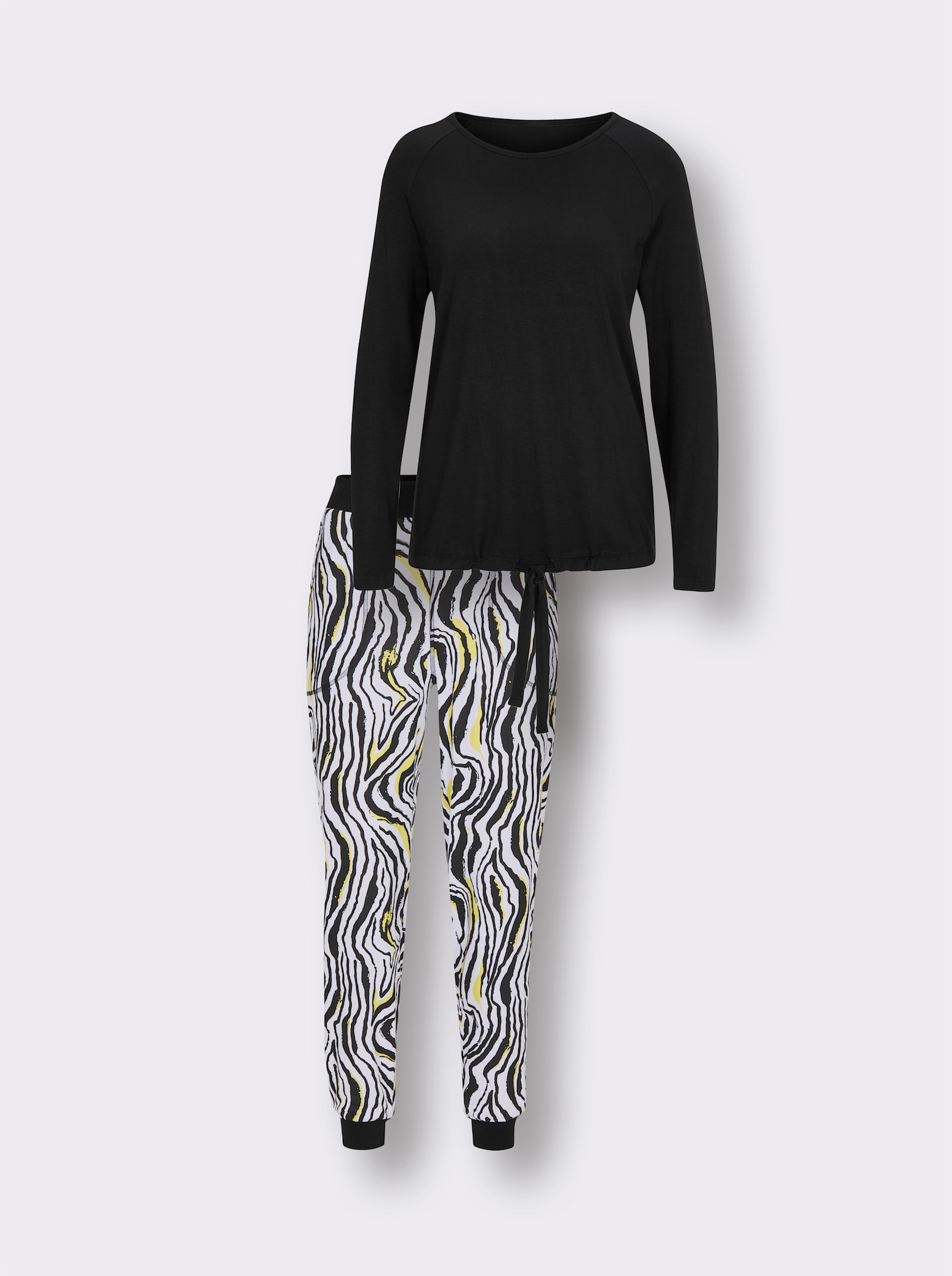 wäschepur Pyjama - noir-citron vert imprimé