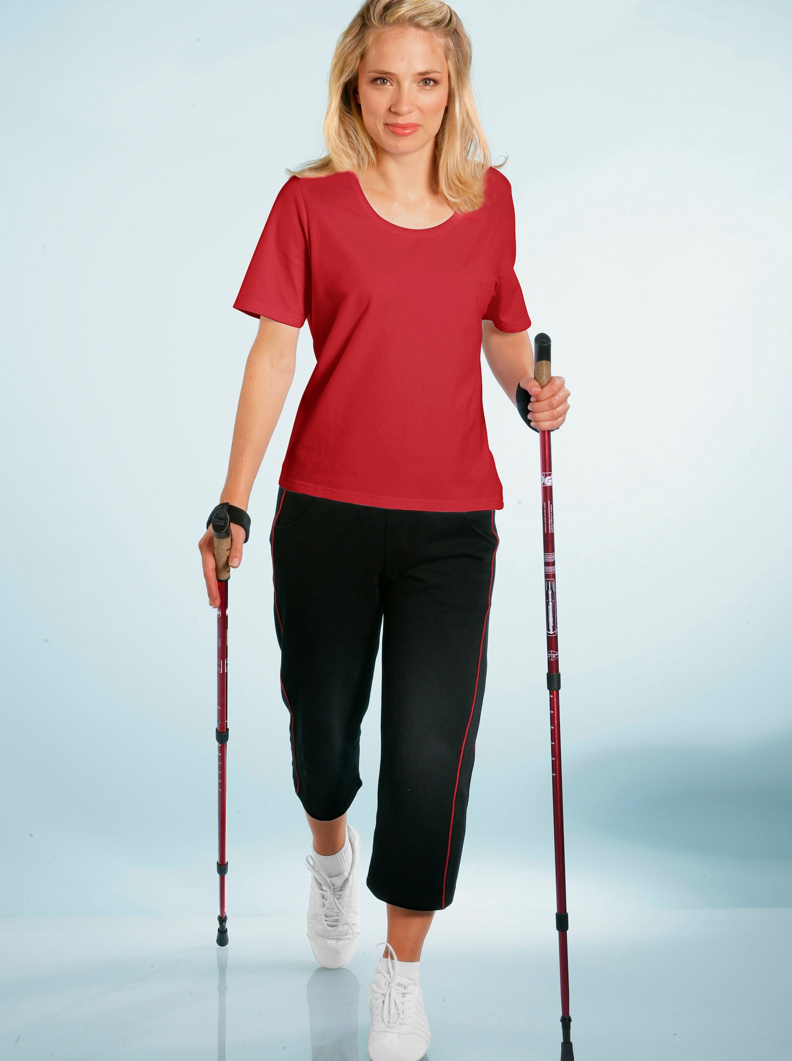 Catamaran Sports Freizeithose in 3/4-Länge - schwarz-rot