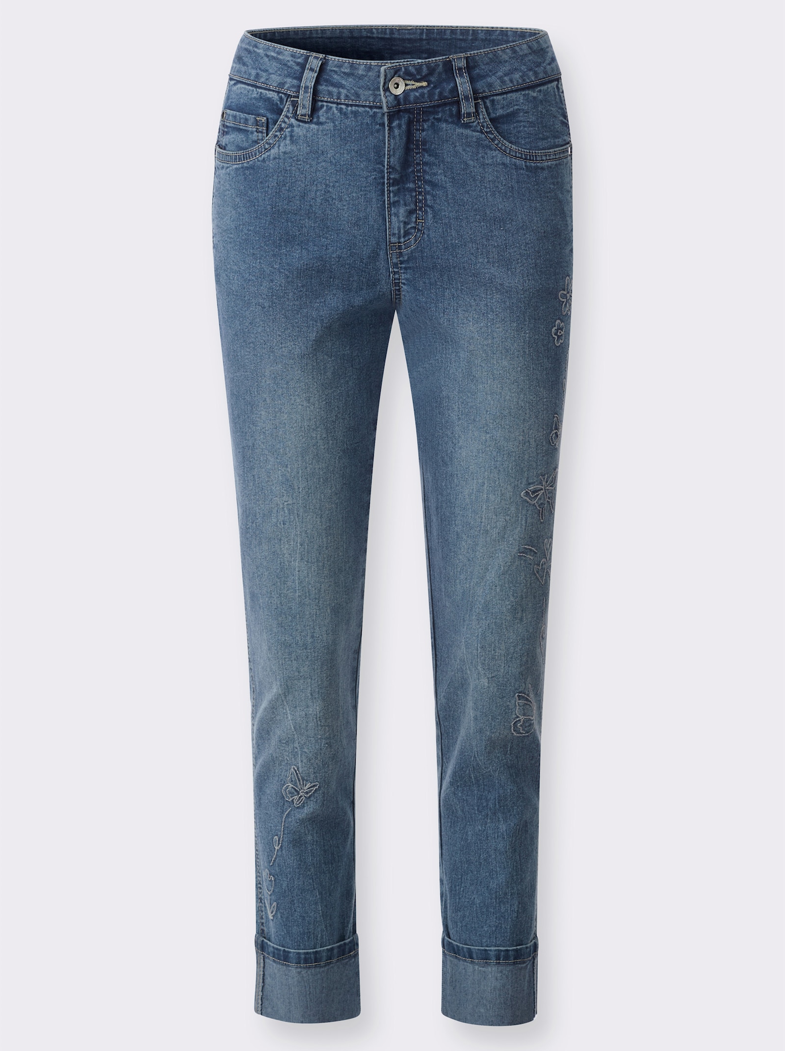 heine 7/8-Jeans mit Stickerei - blue-bleached