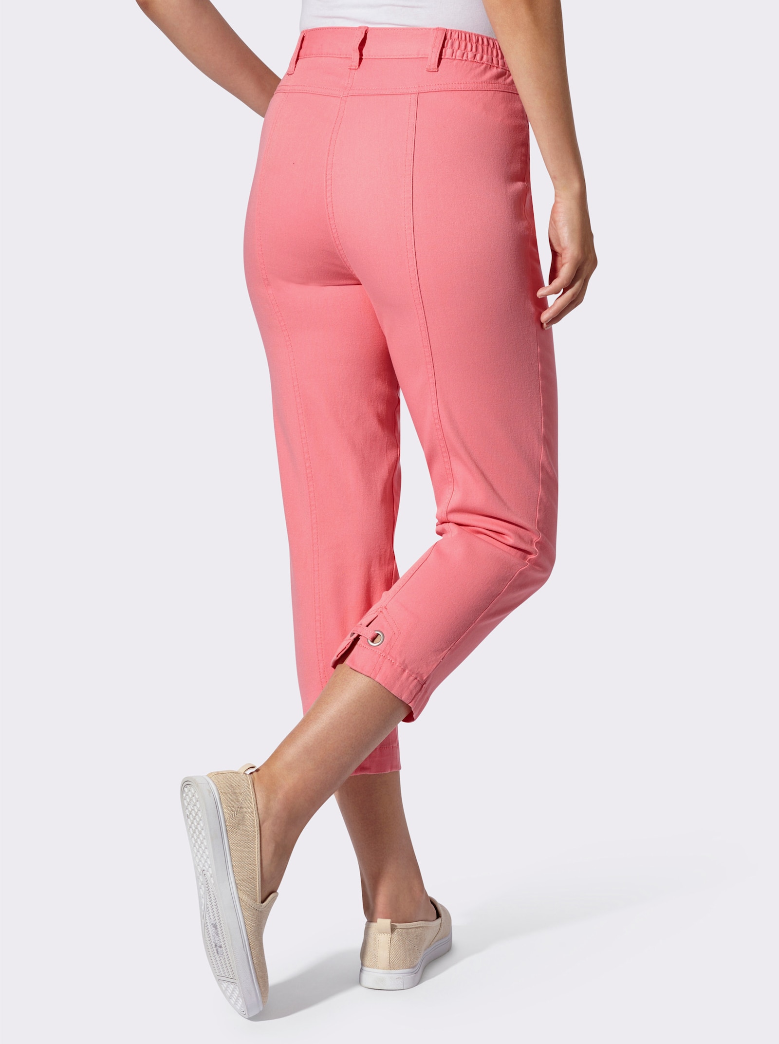 7/8-Jeans mit dekorativem Beinabschluss - flamingo