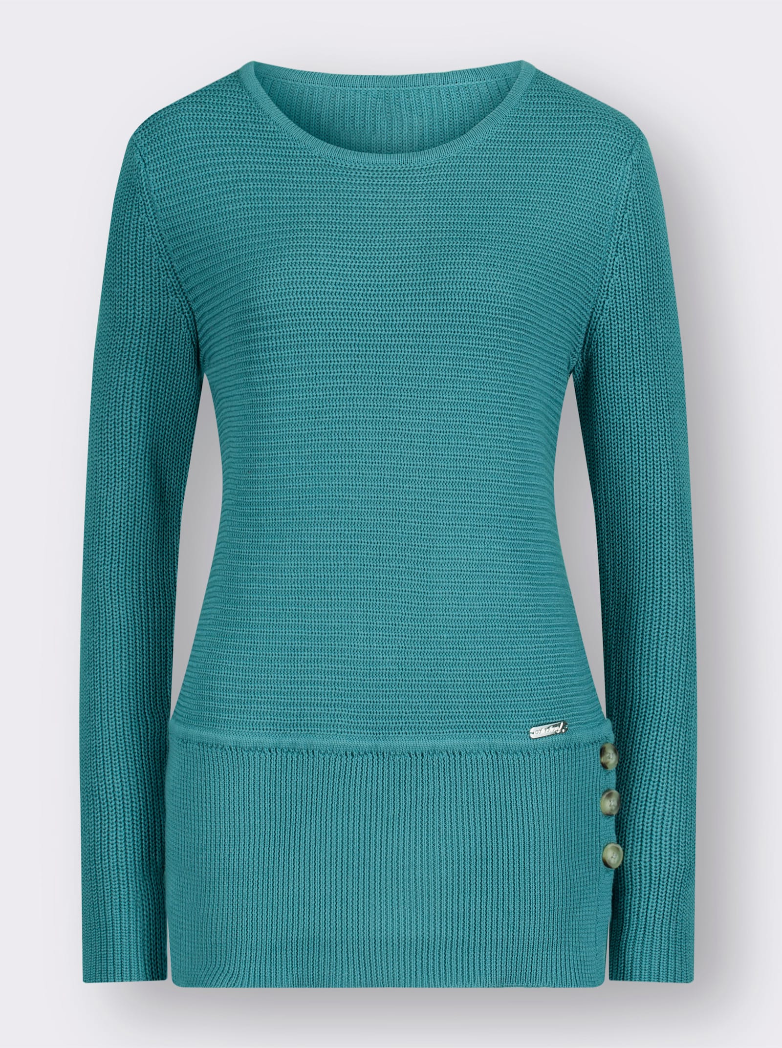 Rundhalspullover in pflegeleichter Qualität - ozean