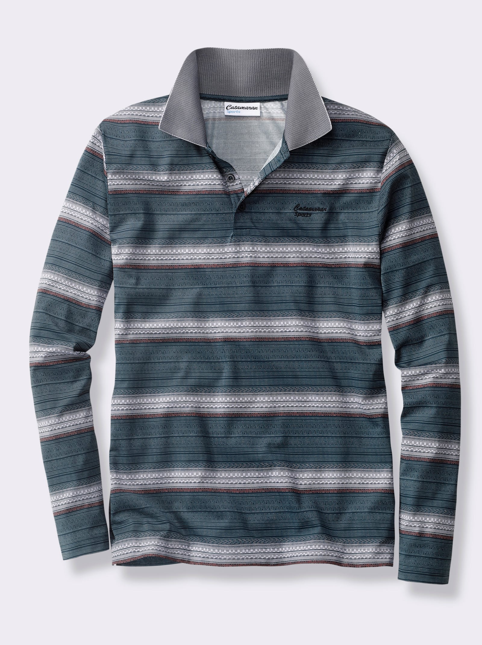 Catamaran Sports Freizeitshirt in atmungsaktiver Qualität - marine-gestreift