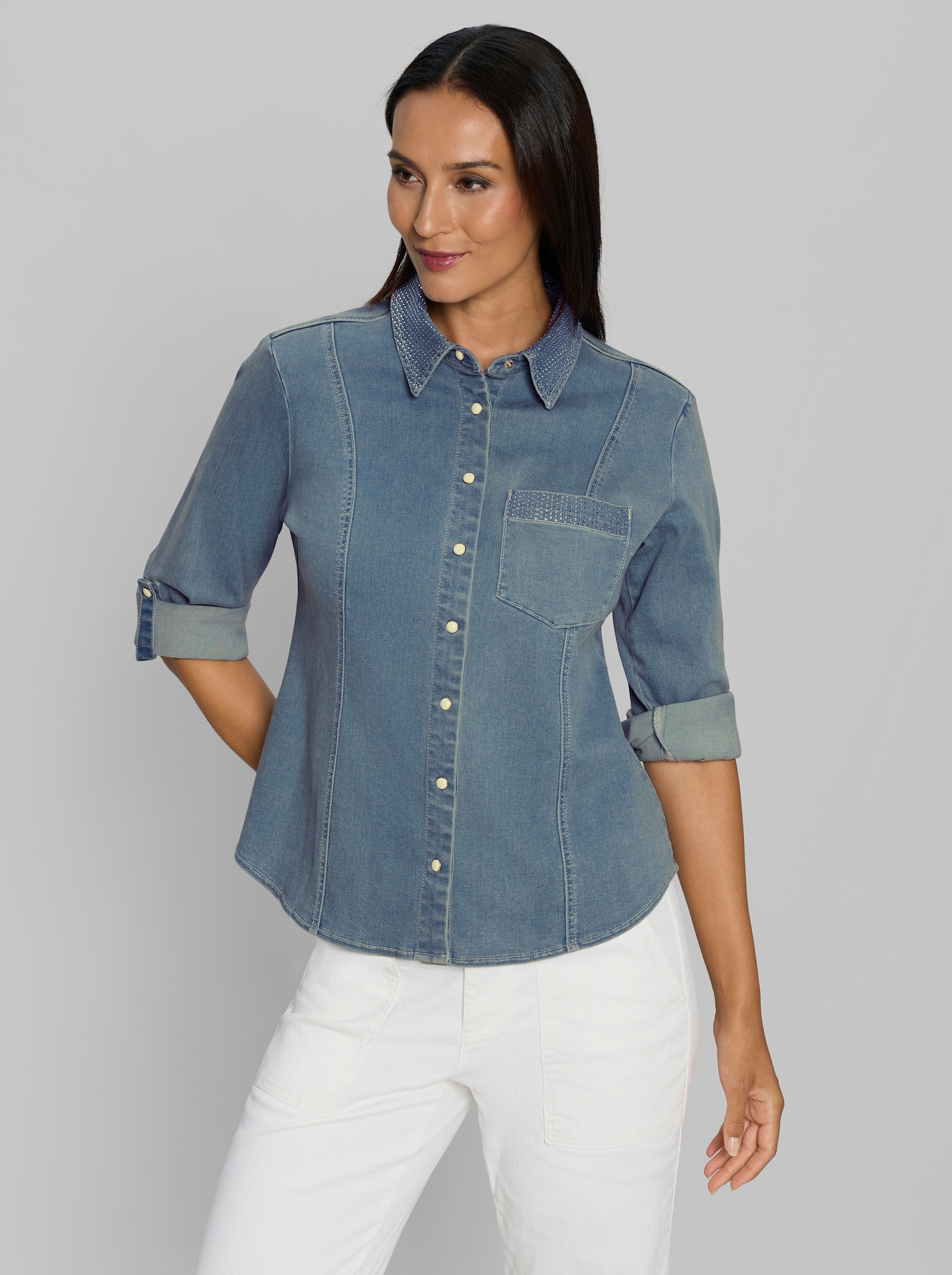 heine Hemdbluse aus Denim - blue-bleached