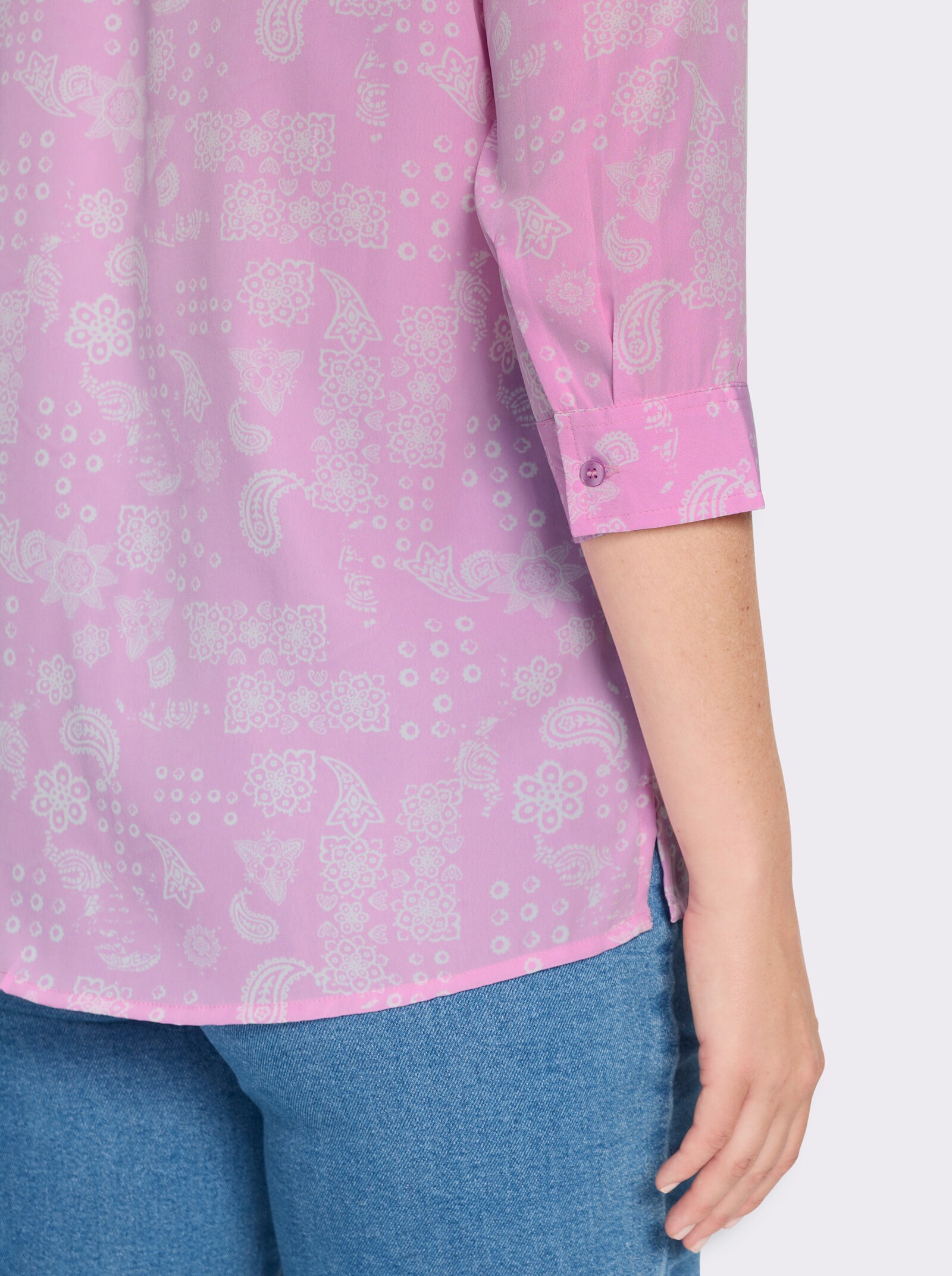 Longbluse mit Paisley-Print - orchidee-weiß-bedruckt