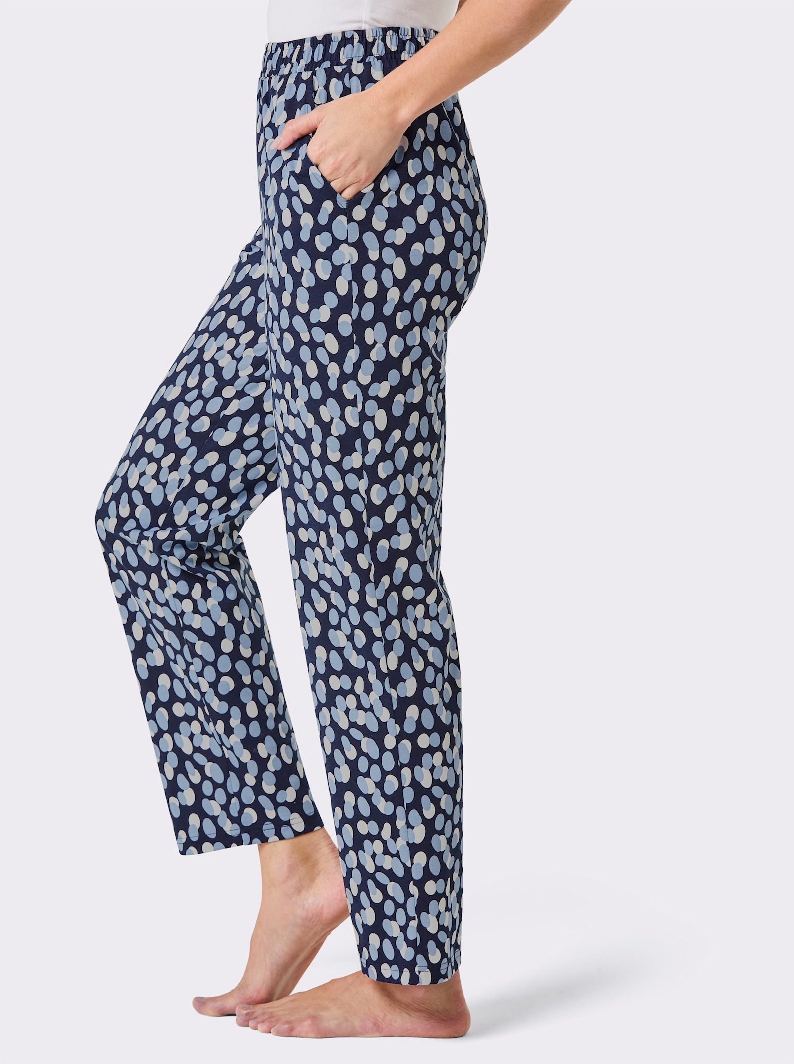 feel good Hose - marine-bleu-bedruckt