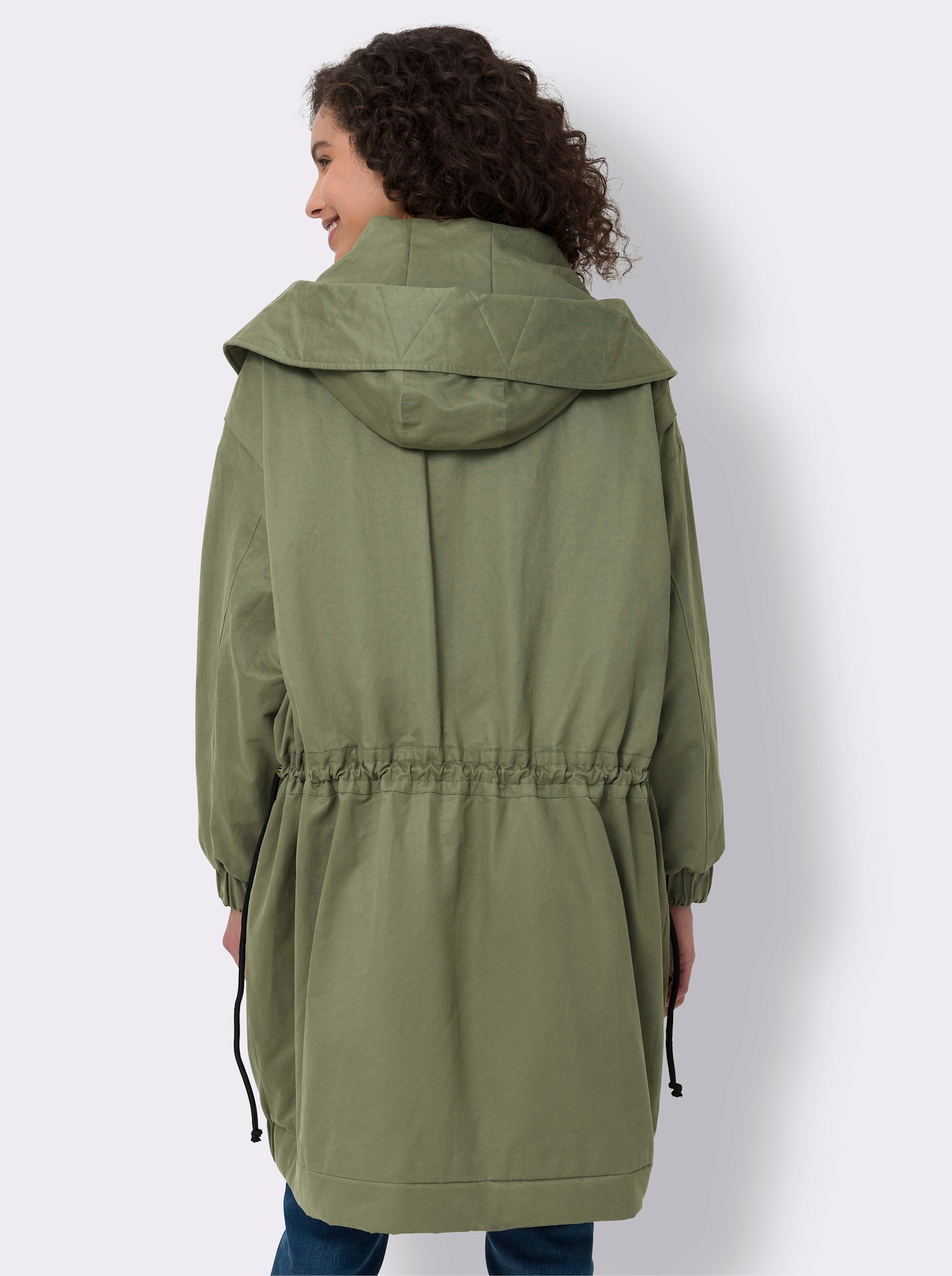 heine Wintermantel mit integrierter Kapuze - khaki