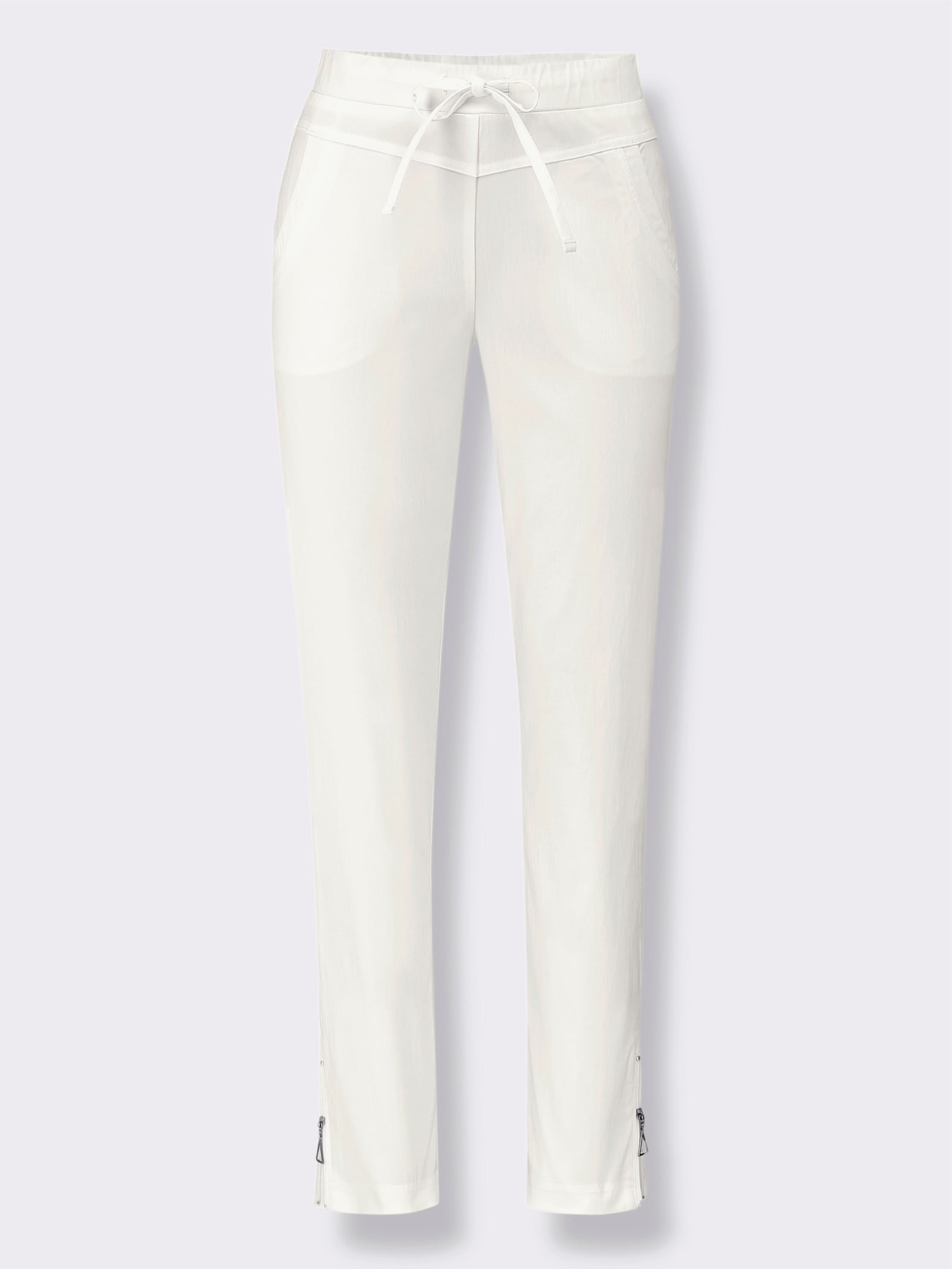 Bengalinhose mit Reißverschluss am Bein - ecru