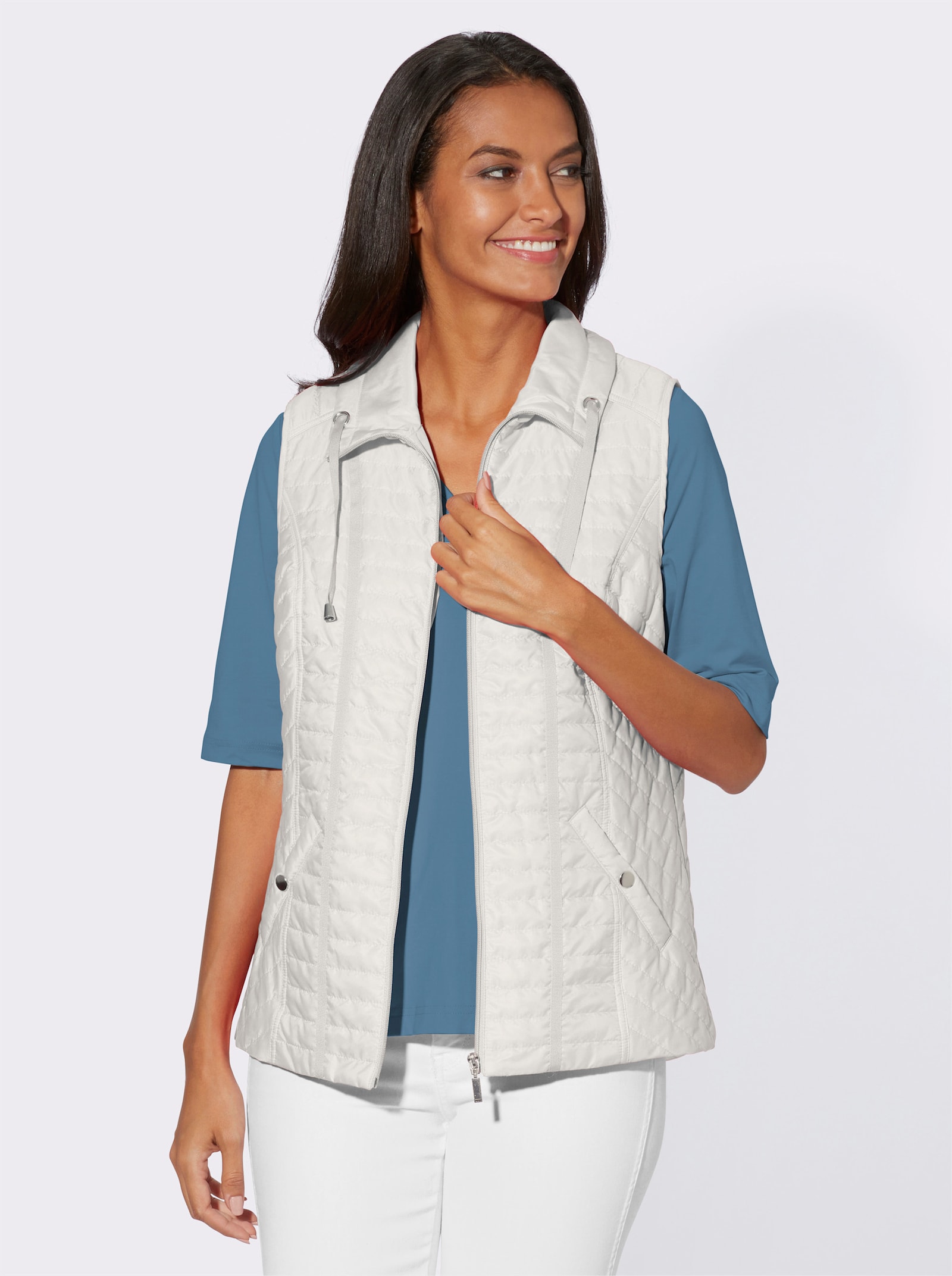 Steppweste mit leichter Wattierung - weiß