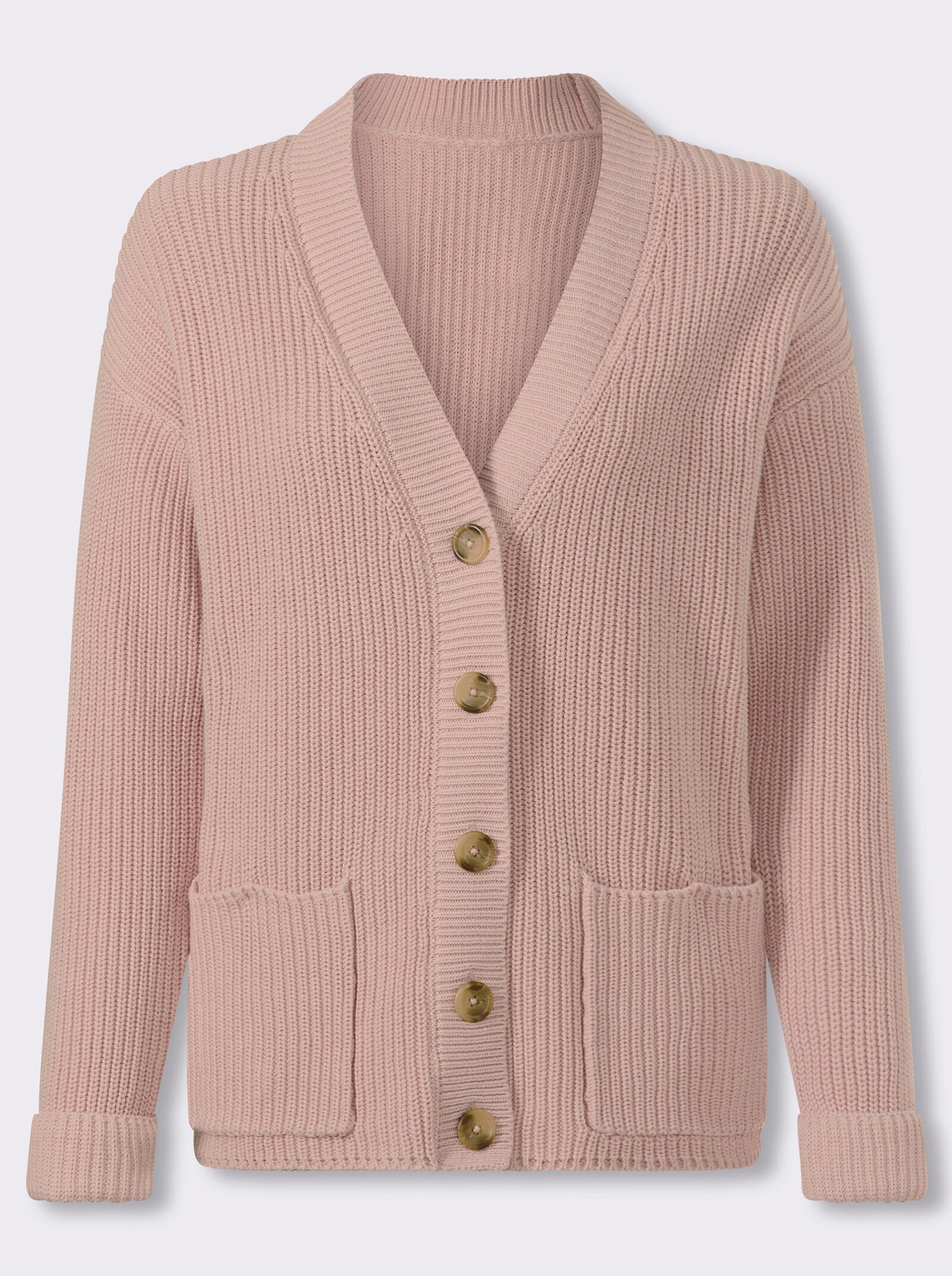 heine Strickjacke mit Taschen - puder