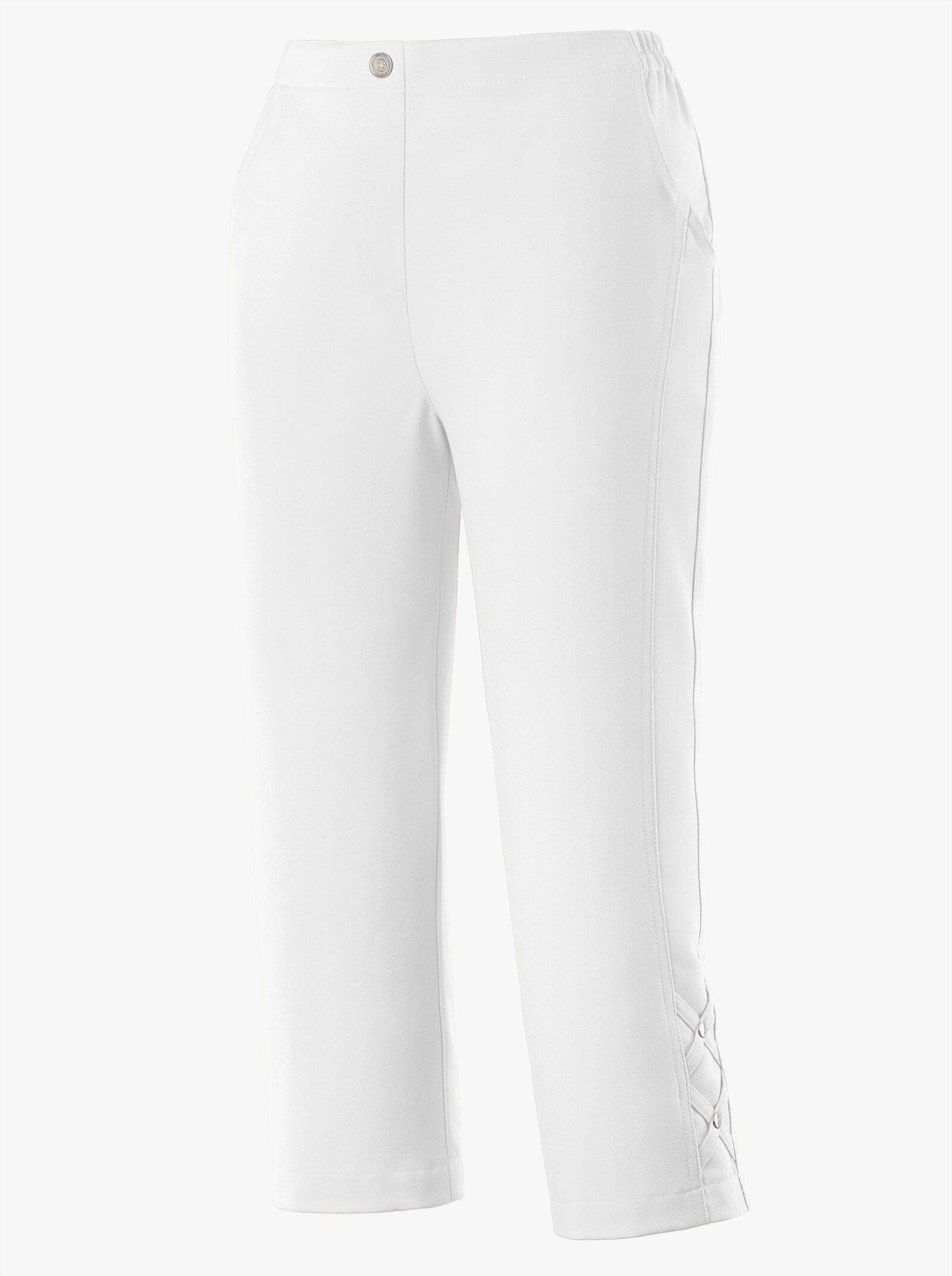 Caprihose aus Polyester, bügelfrei - weiß