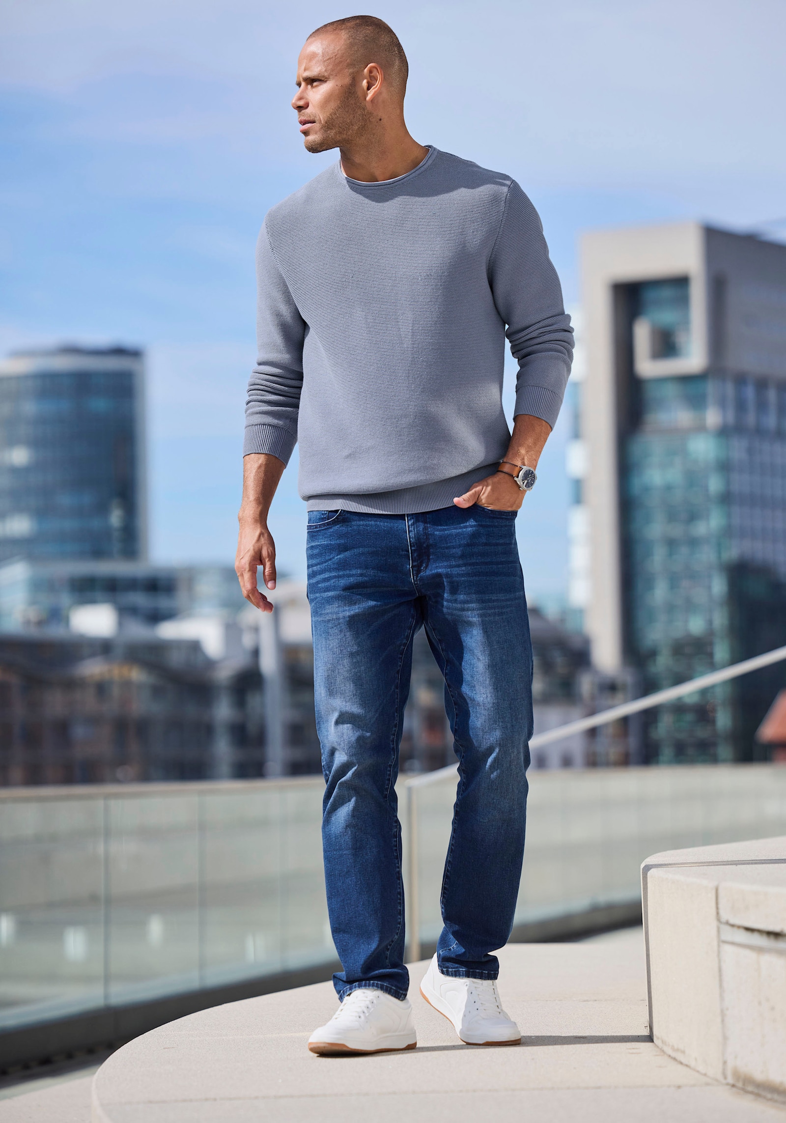 AUTHENTIC LE JOGGER Strickpullover - blau