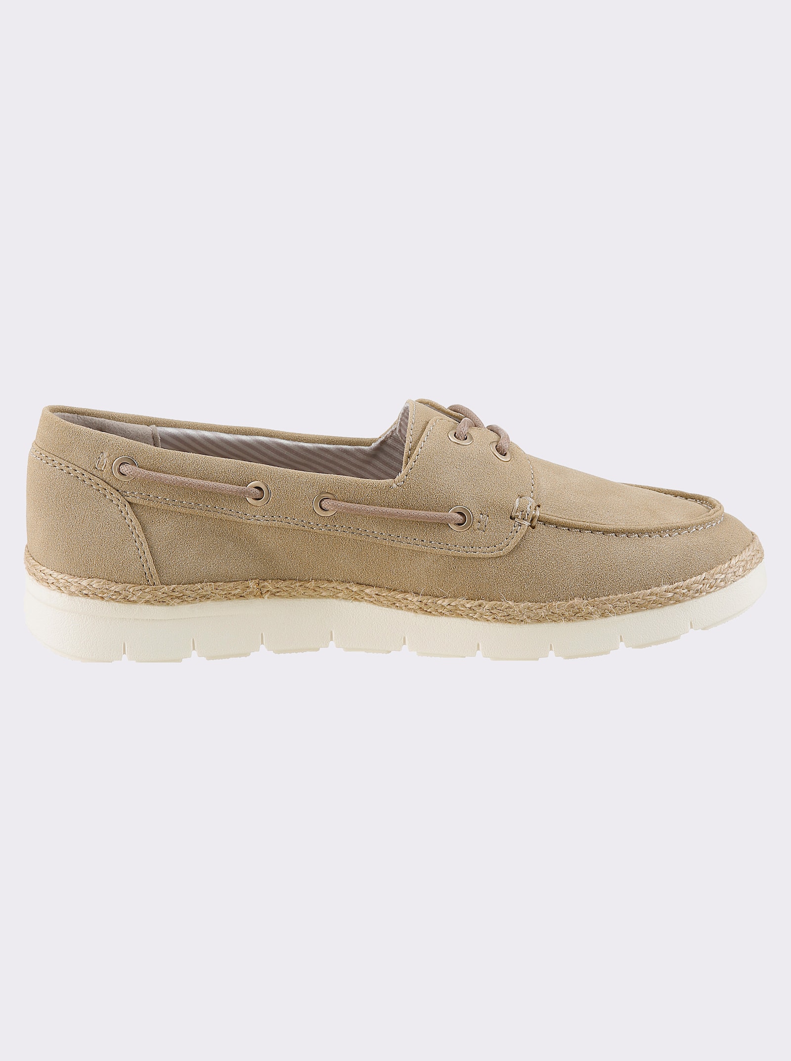 Jana Slipper mit mehrfarbigen Zierperlen - beige