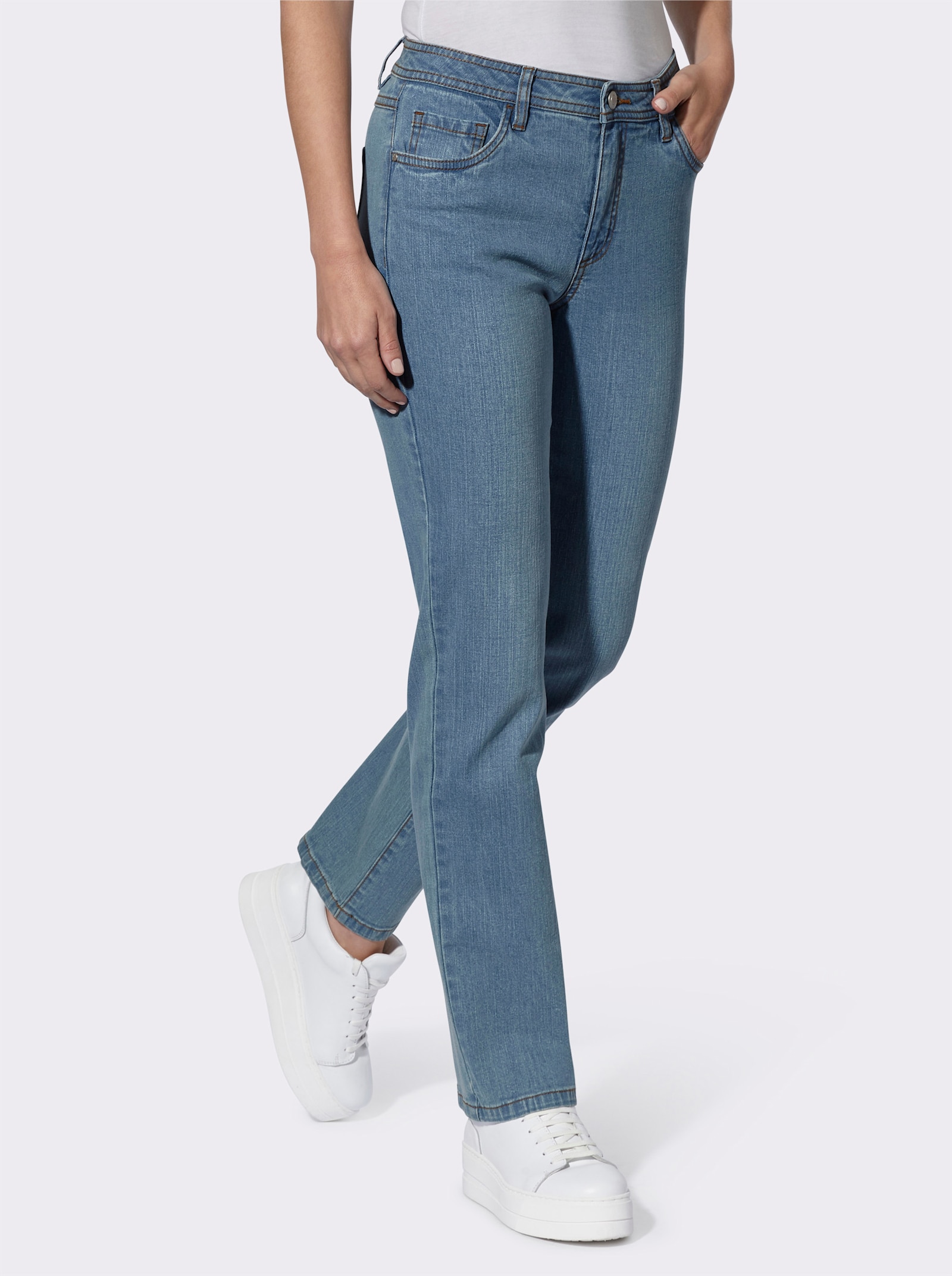5-Pocket-Jeans mit lässig weiten Beinen - blue-bleached