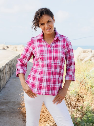 Karobluse - magenta-weiß-kariert