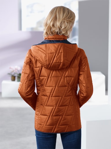 Wendejacke mit Kapuze, abzippbar - cognac