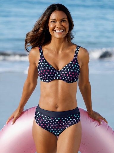 feel good Bikini-Oberteil - marine-magenta-bedruckt