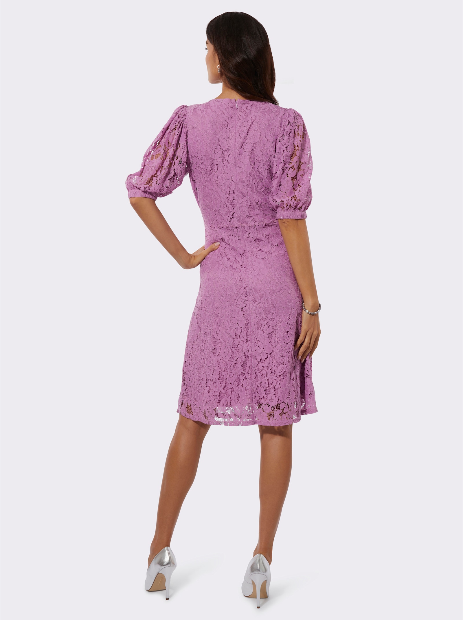 Spitzenkleid mit Reißverschluss im Rücken - orchidee