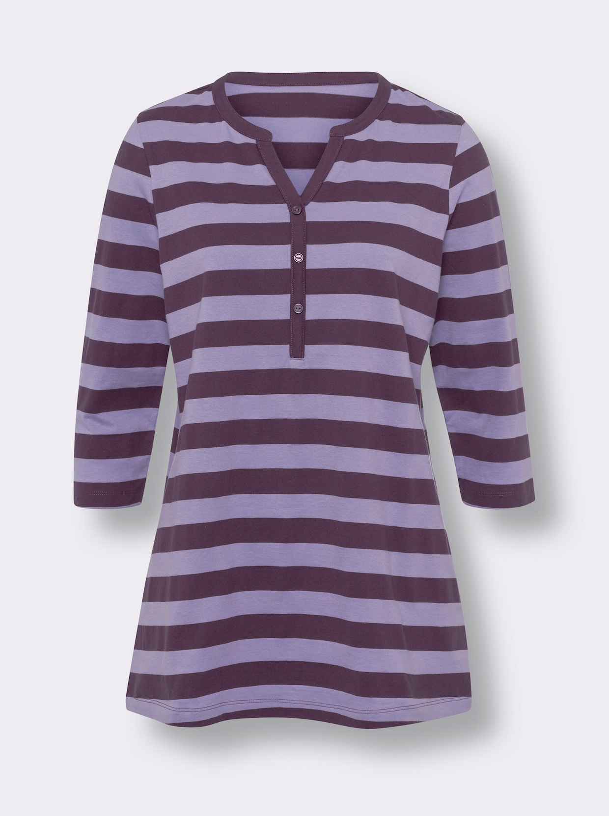 Longshirt - traube-lavendel-geringelt