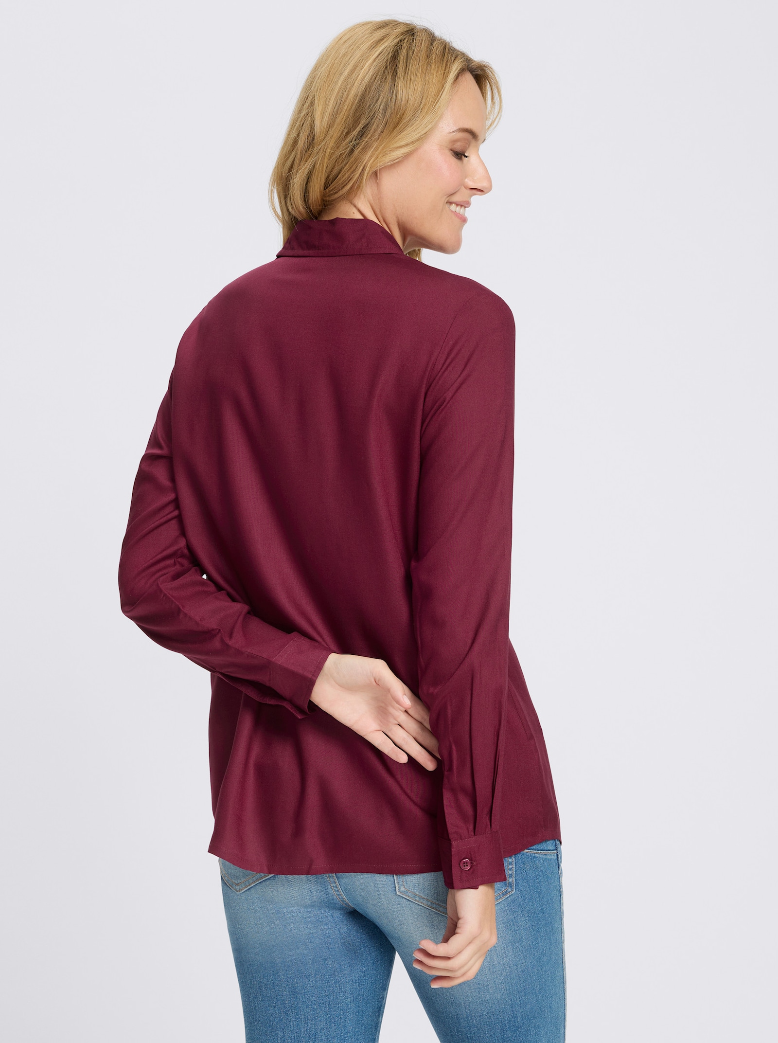 Longbluse in leichter A-Form - bordeaux
