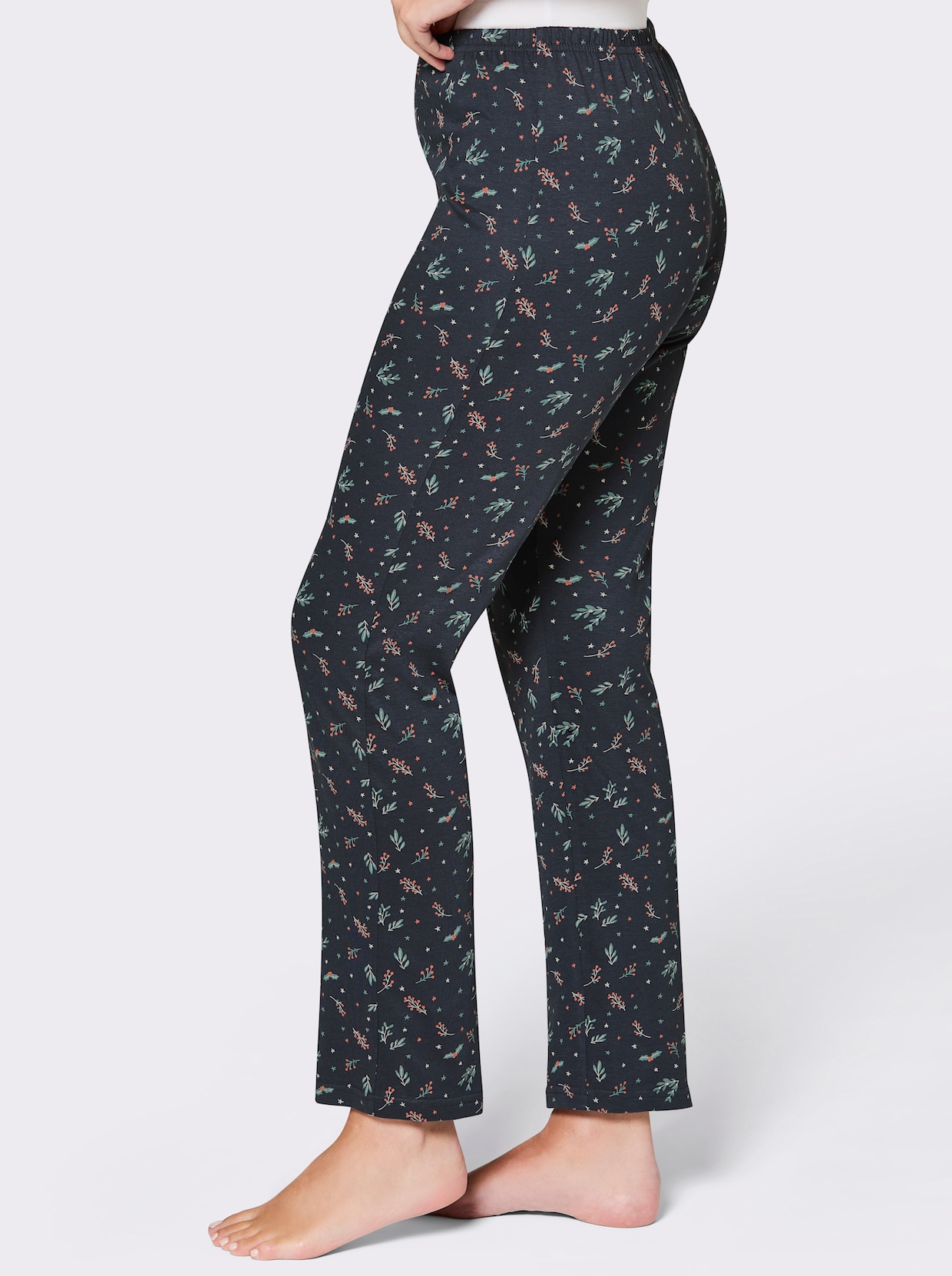 Comtessa Schlafanzughose mit Weihnachtsmotiven - jeansblau-ozean-bedruckt