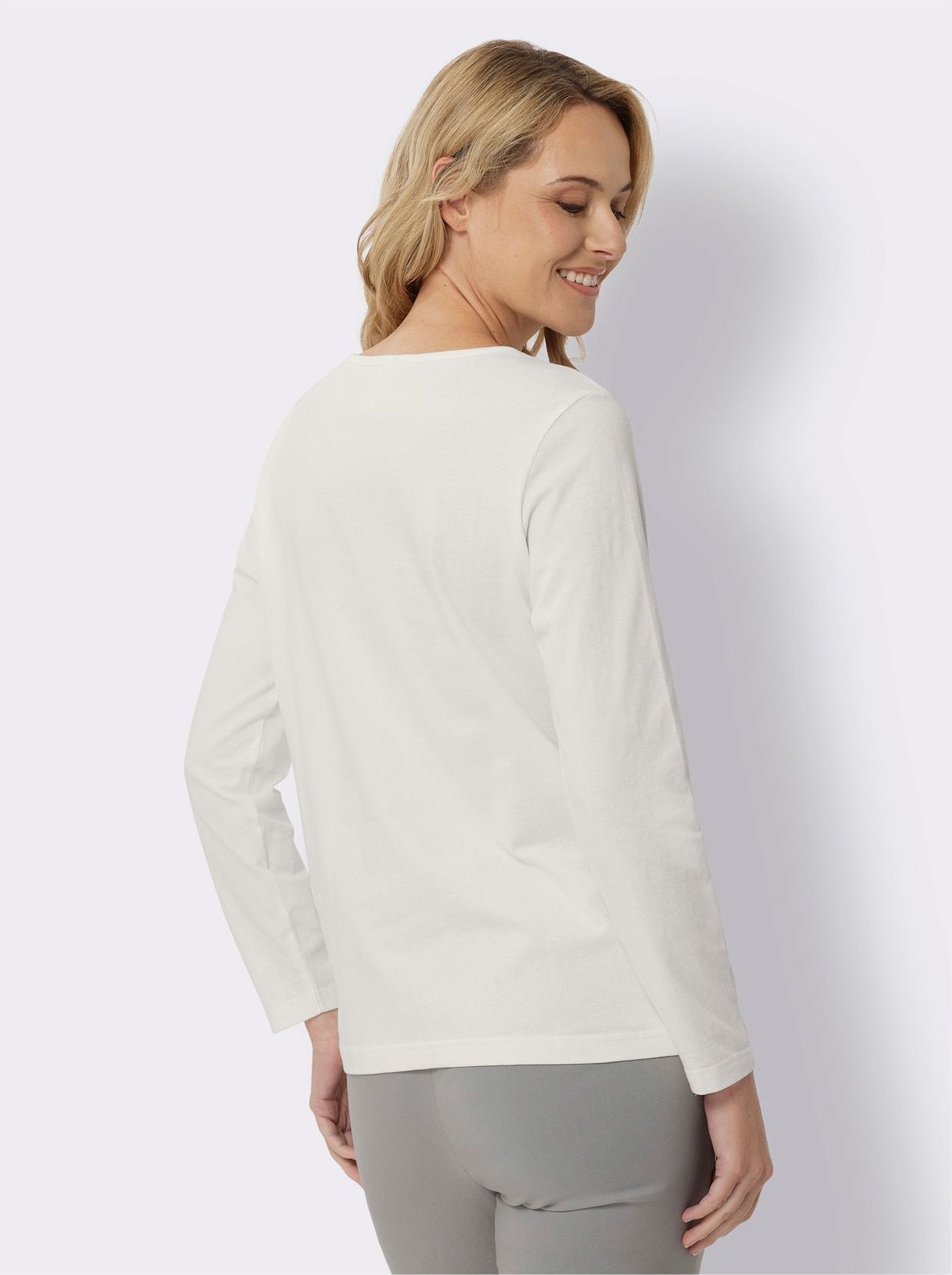 Langarmshirt - ecru