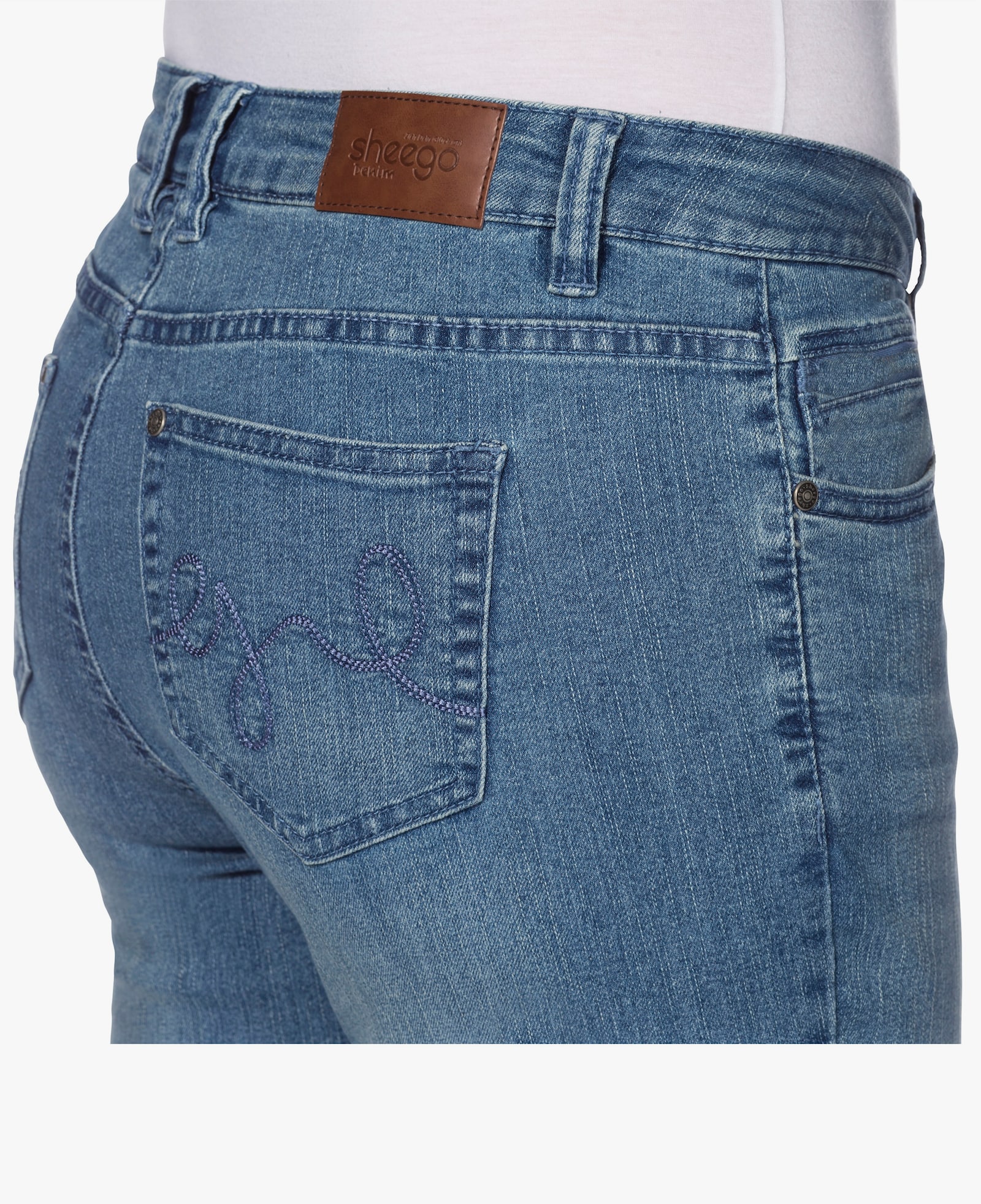 sheego Oprolbare capri-jeans - light blue-denim