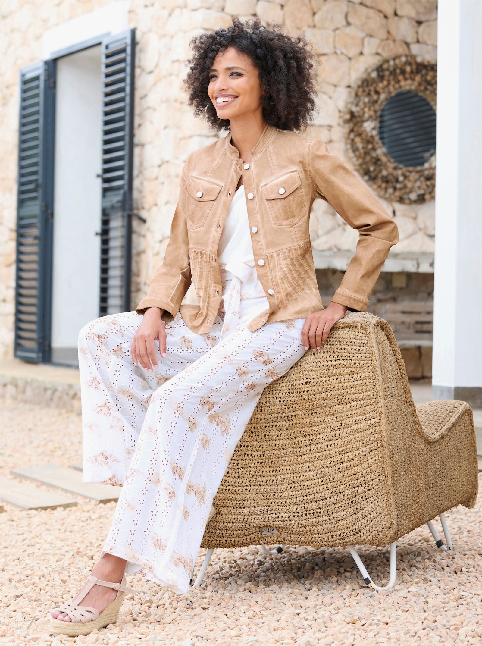 heine Jackenblazer mit Schößchen - camel