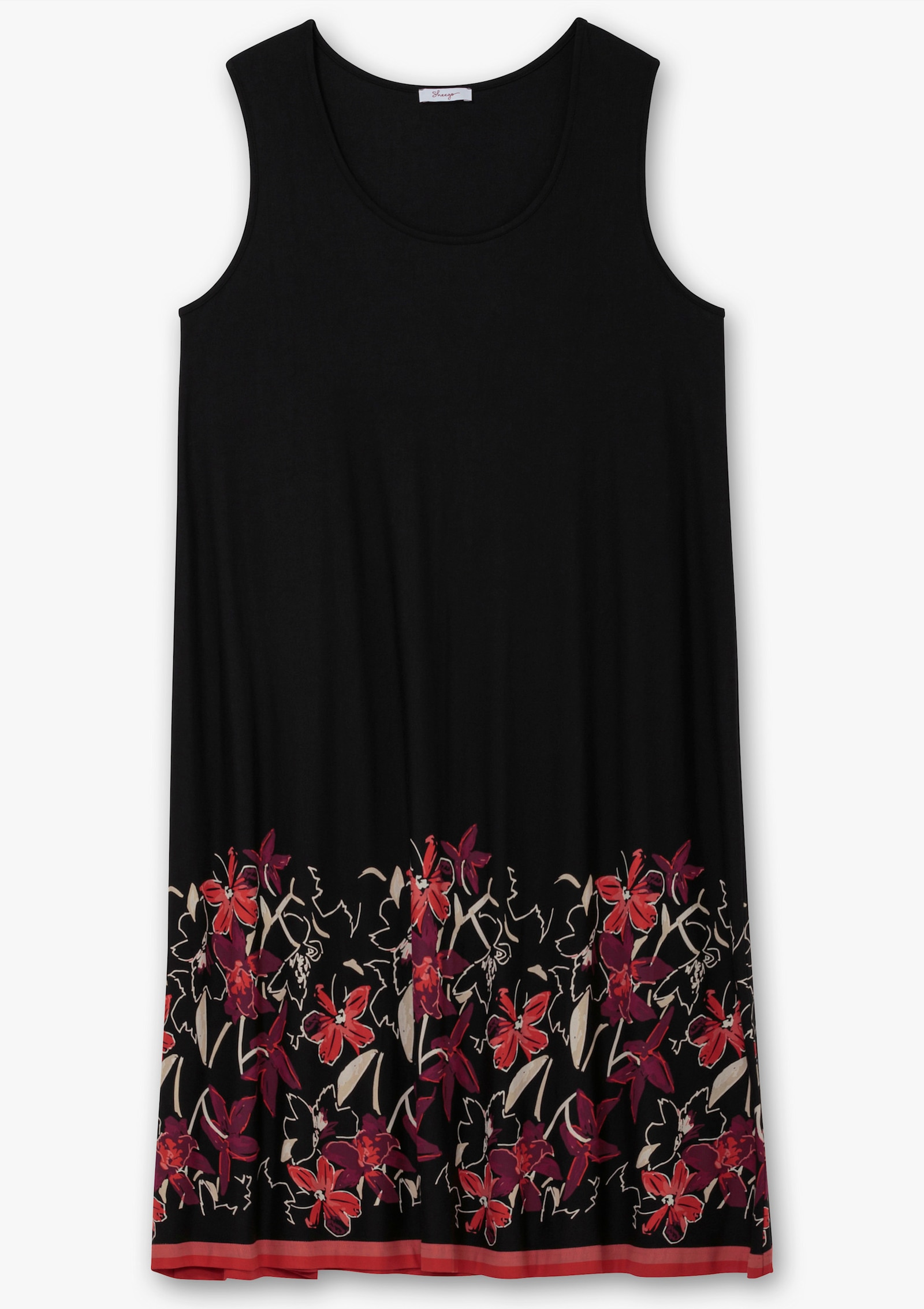 sheego Jerseykleid mit Blumenprint - schwarz bedruckt