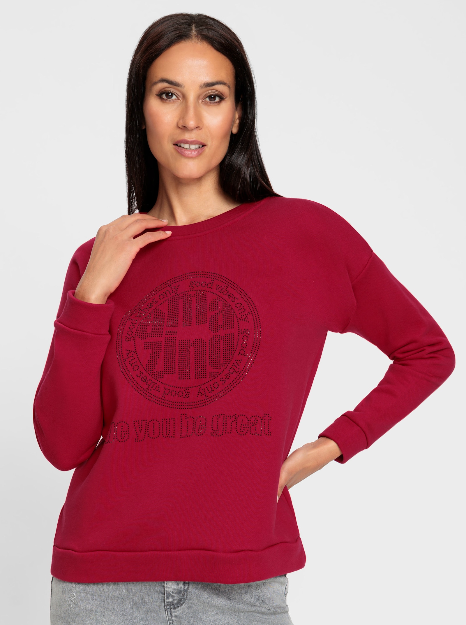 heine Sweatshirt mit Schriftzug - rot