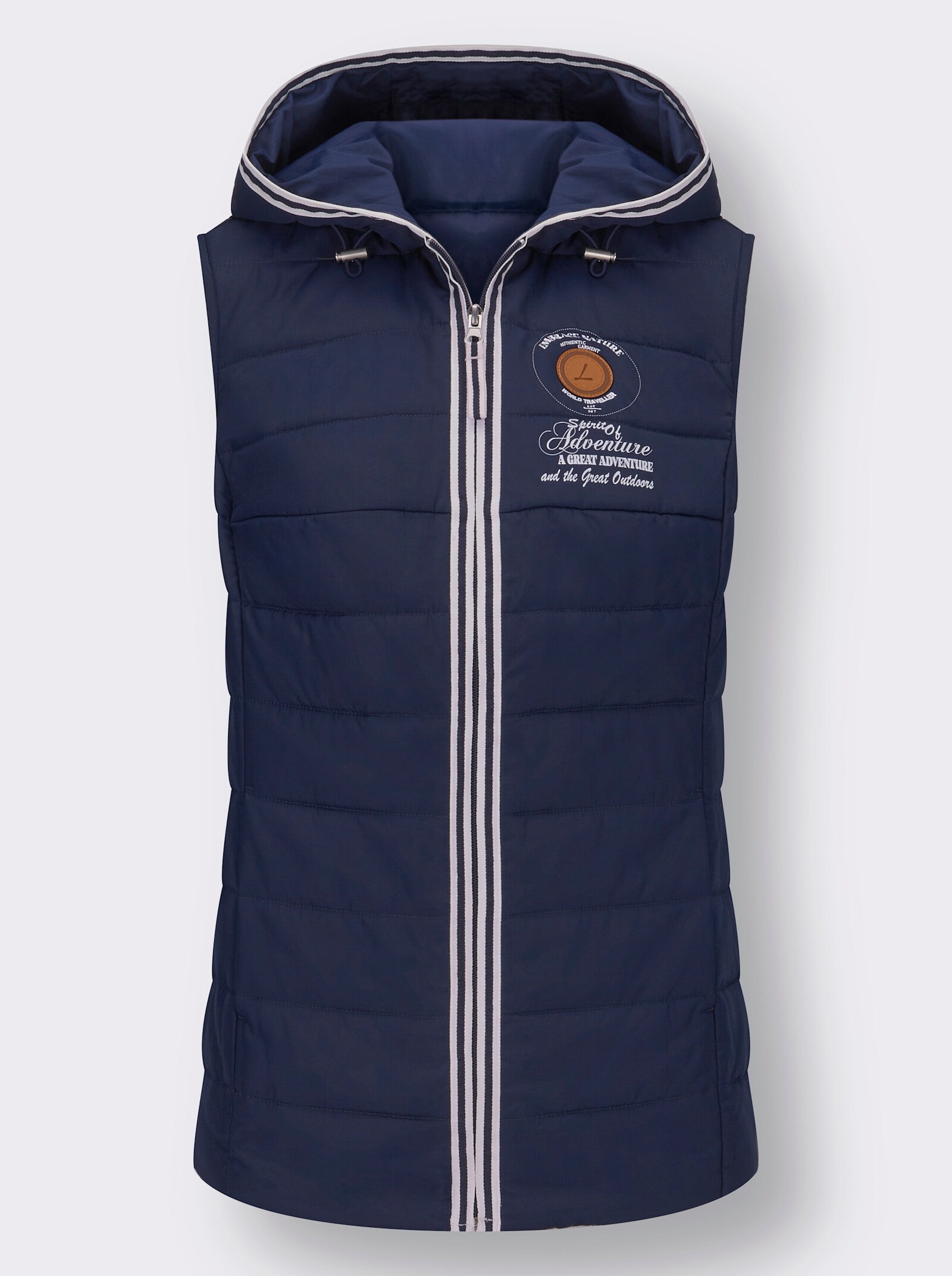 Gilet met capuchon en Adventure-opdruk - marine