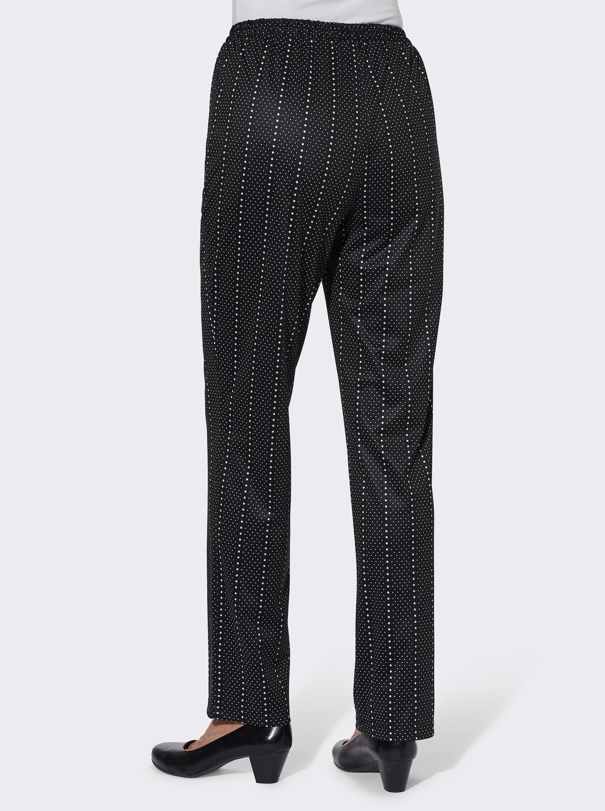 pantalon en jersey - noir à pois