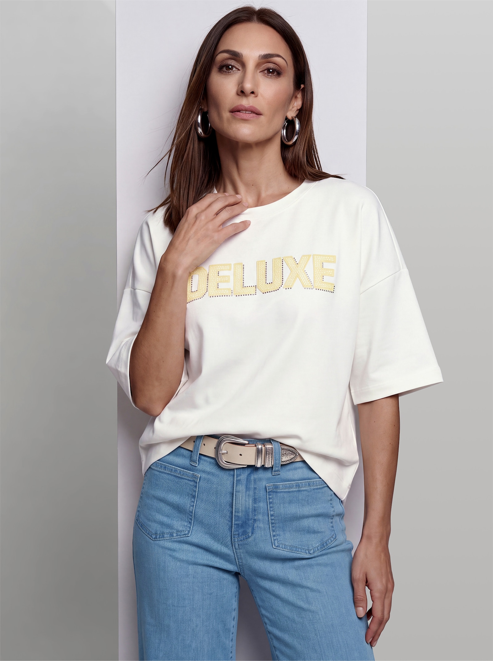 heine Sweatshirt mit Spitzen-Details - ecru