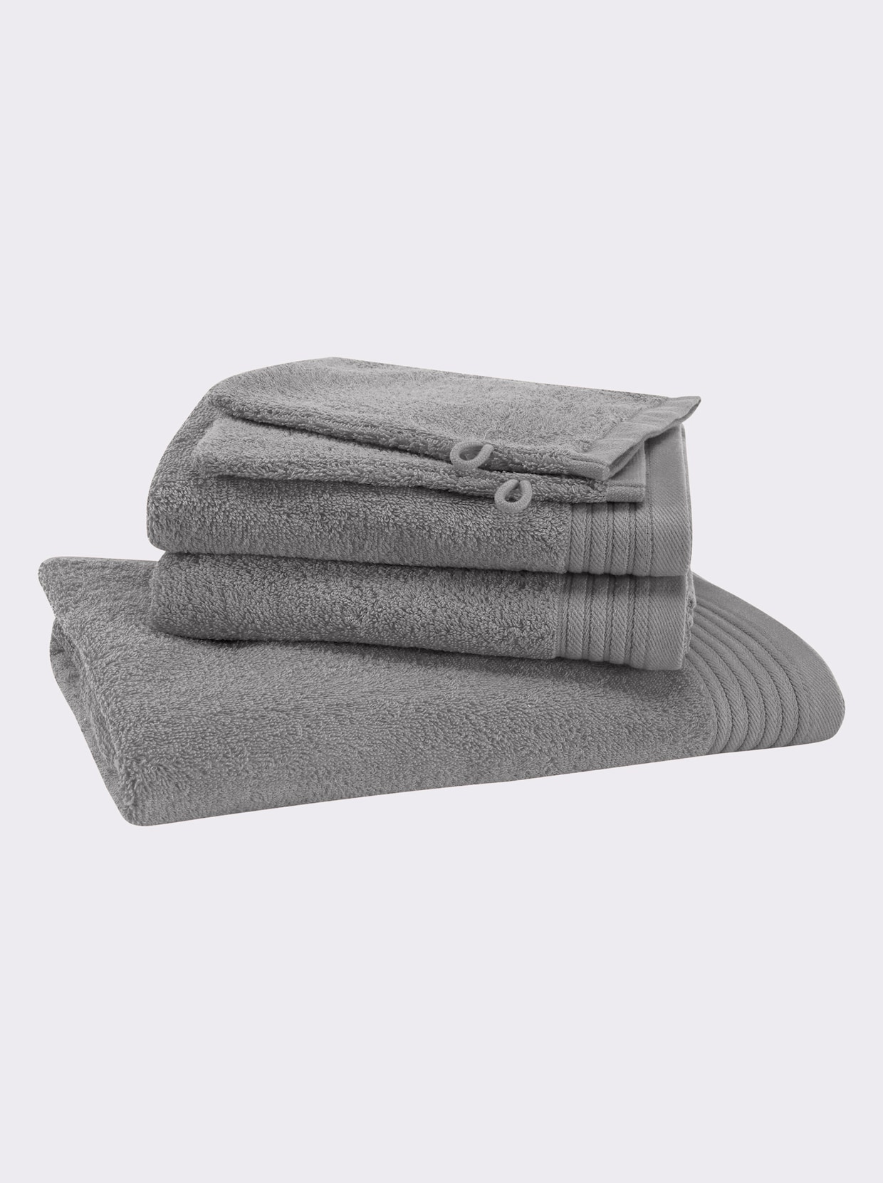 wäschepur Lot économique de 5 serviettes éponge - gris pierre