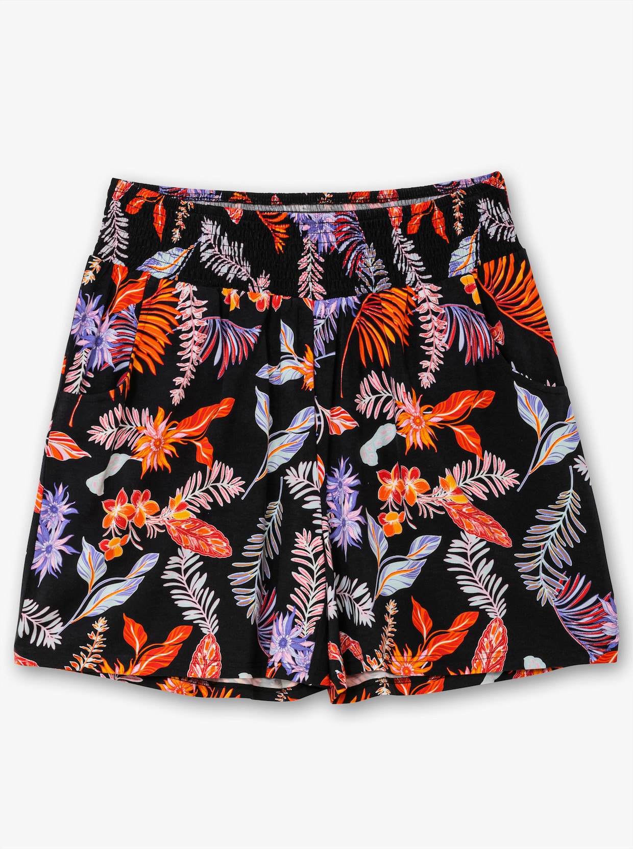 sheego Shorts - schwarz bedruckt