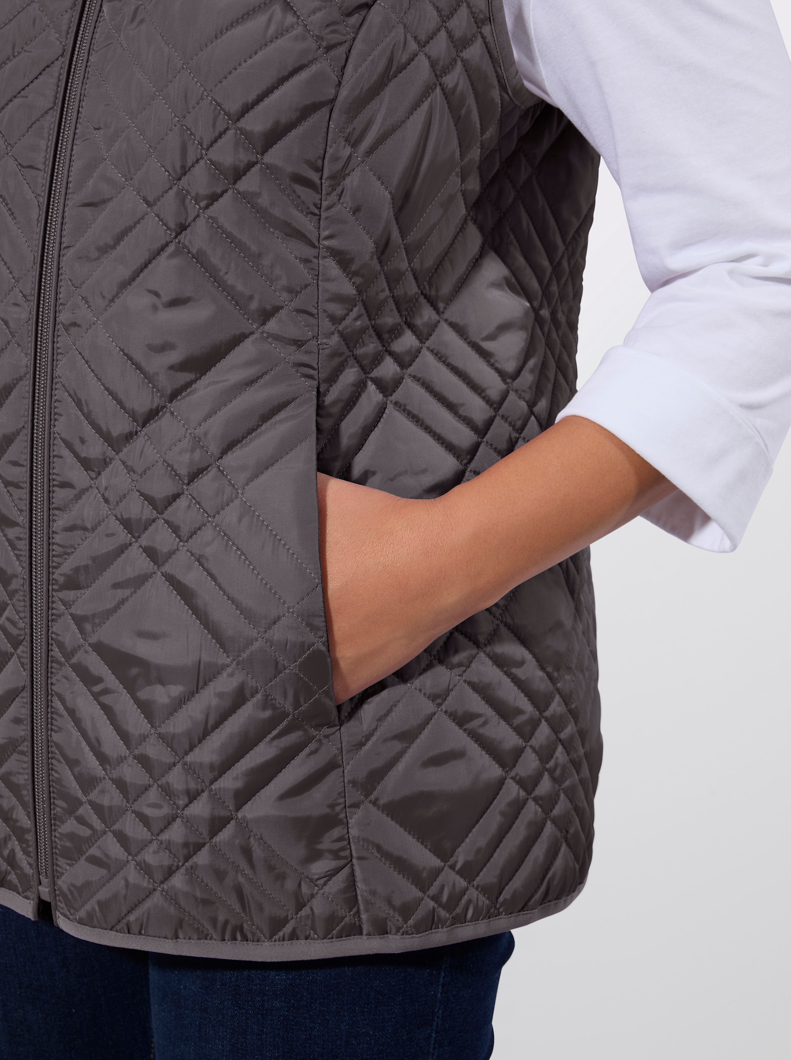 Steppweste in pflegeleichter Qualität - anthrazit