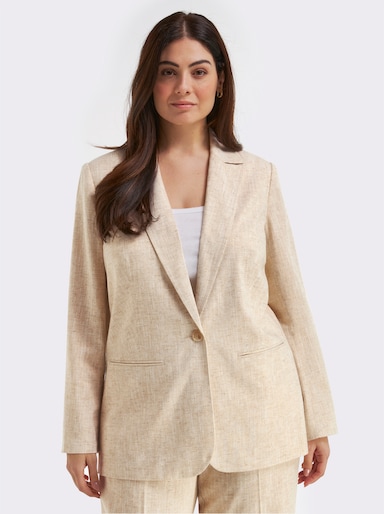 sheego Leinenblazer mit Lurexfaden - champagner-goldfarben