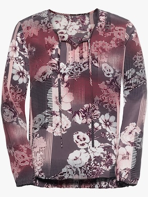 Schlupf-Bluse - rosenholz-bedruckt