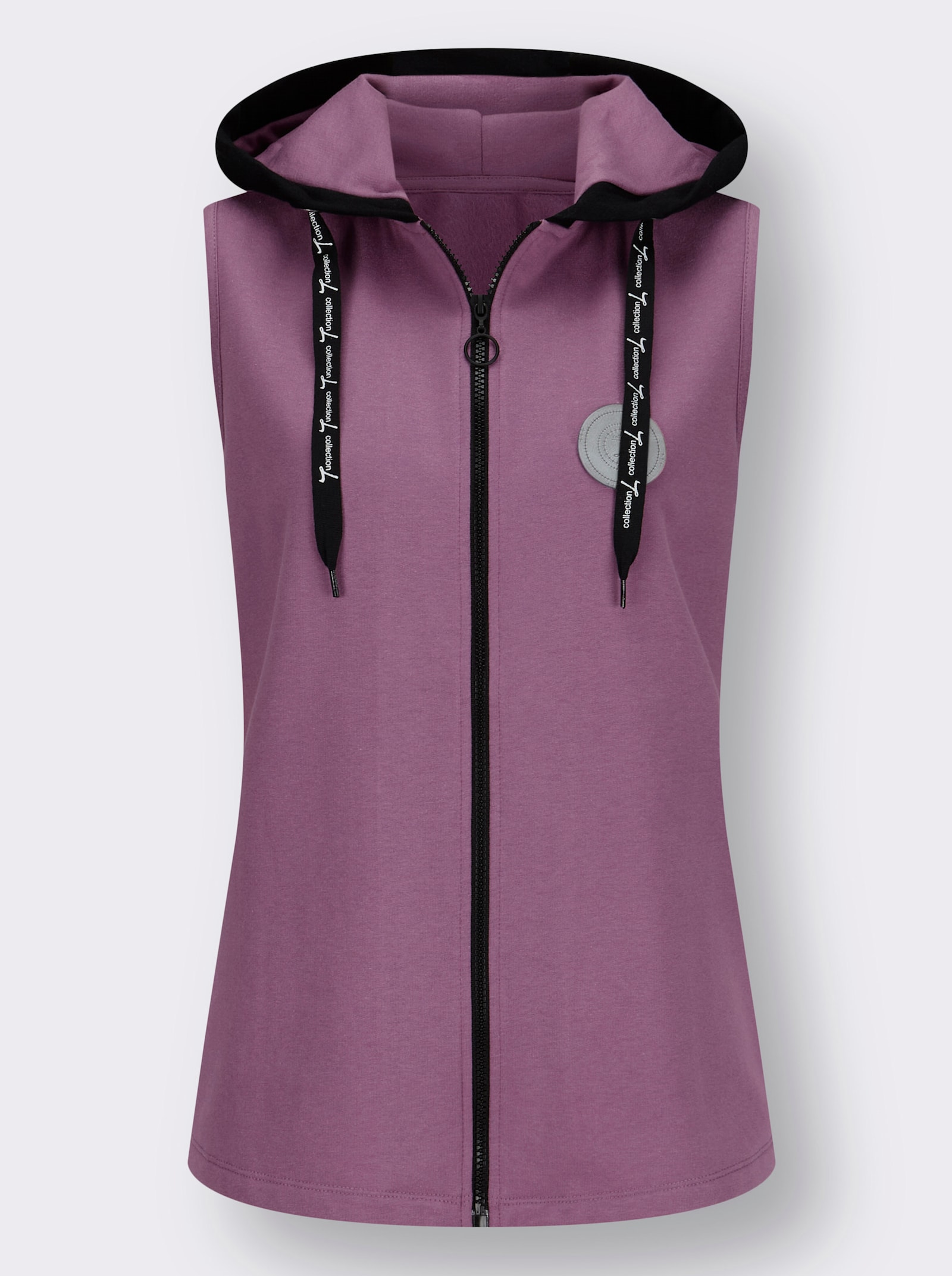 Sweatweste mit Schriftzug-Bindeband - violett
