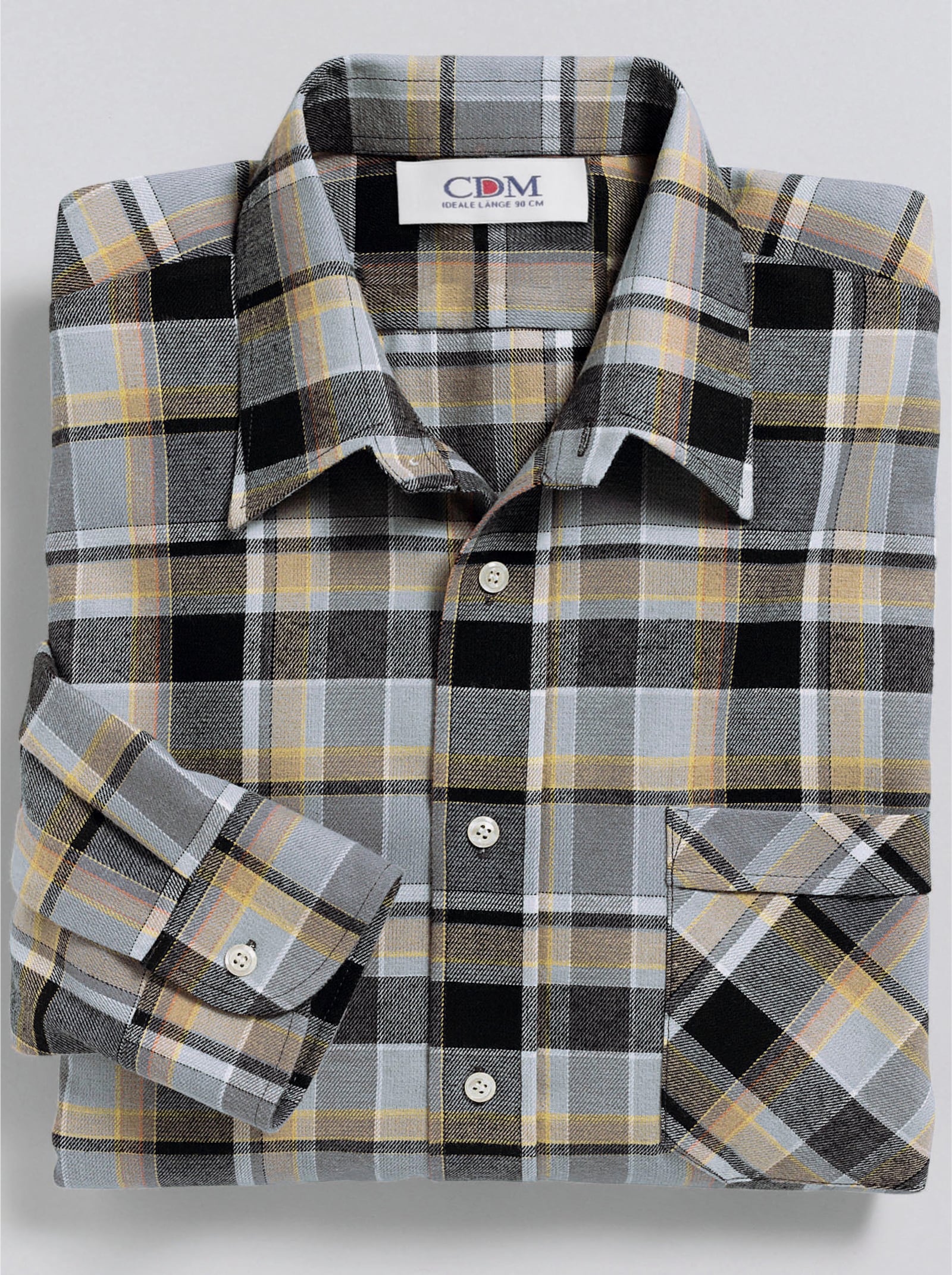 Schlupf-Hemd - grau-kariert