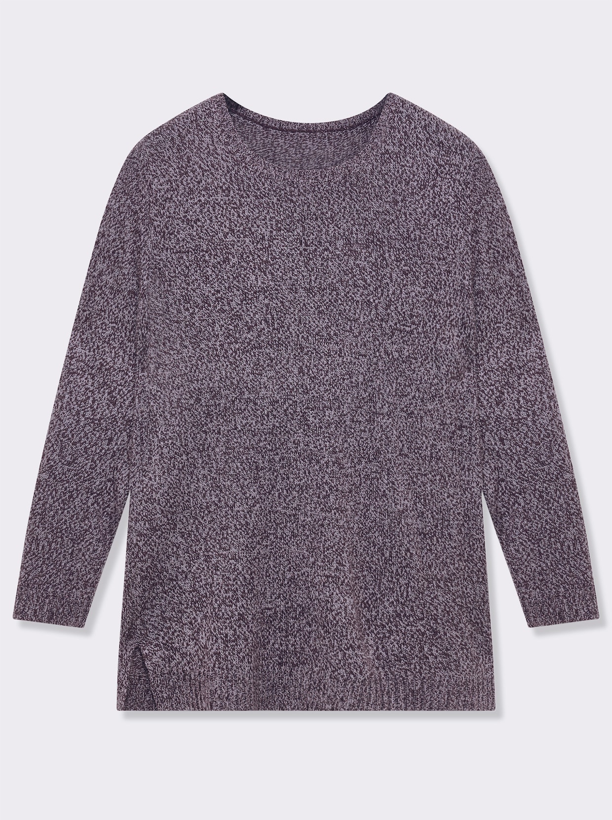 Longpullover - aubergine-meliert