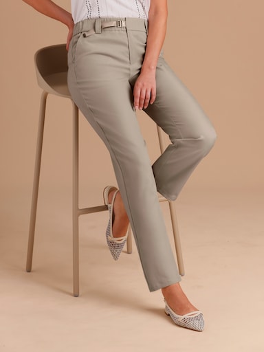 CREATION L PREMIUM Chinohose mit Ripsband - sesam