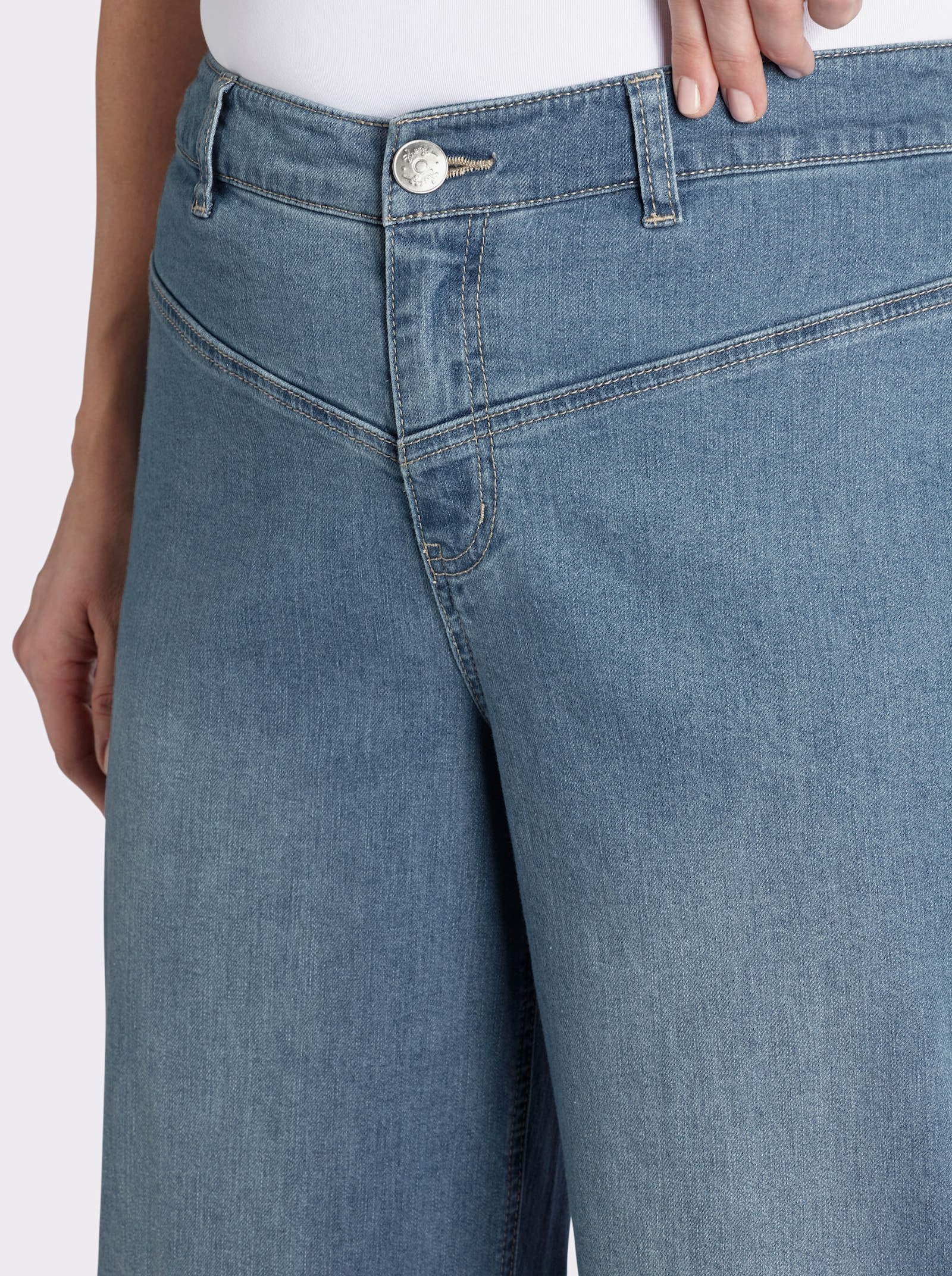 sheego Jeans mit durchgehend weitem Bein - blue-bleached