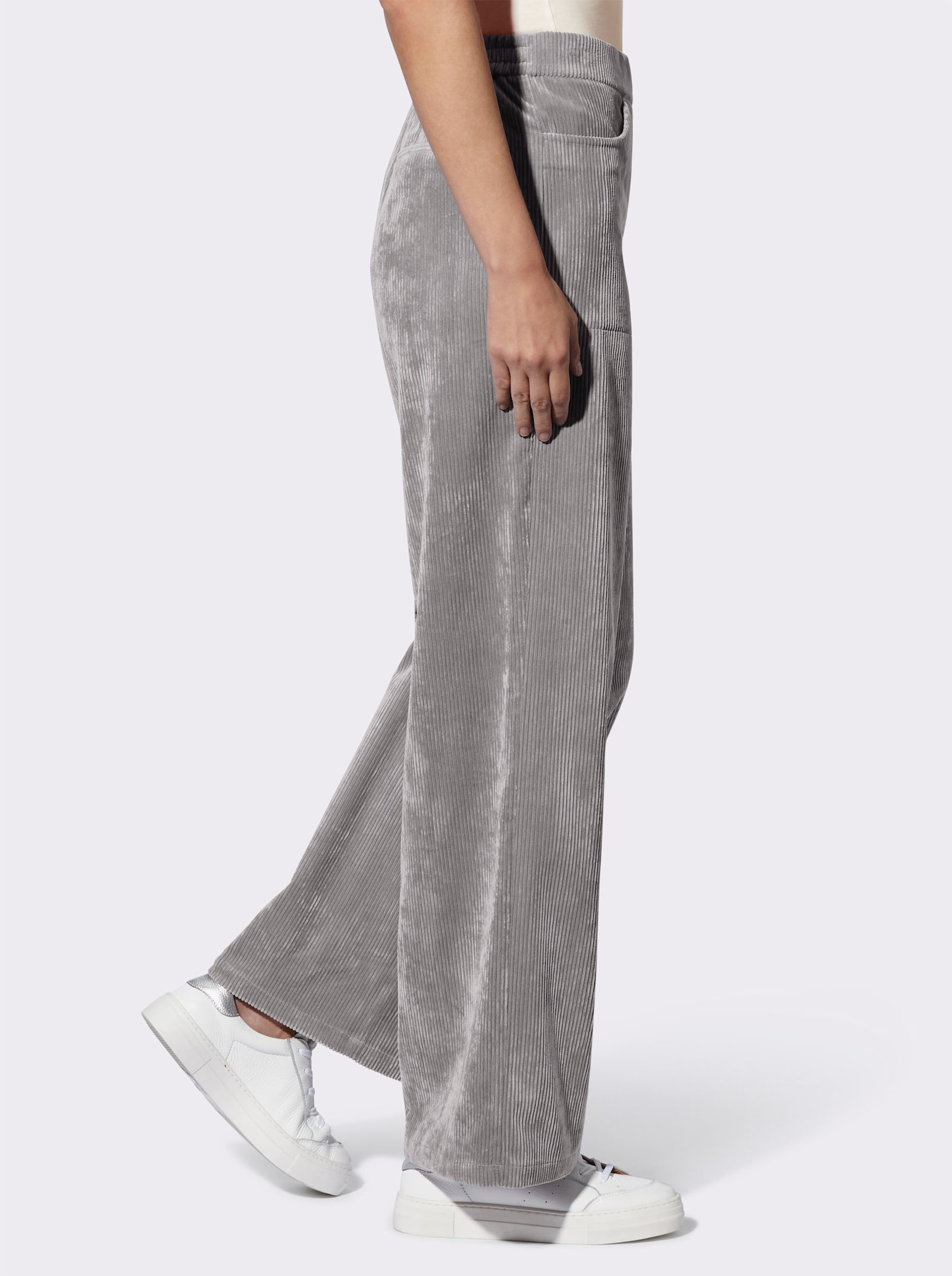 heine Cordhose mit Dehnbund hinten - grau