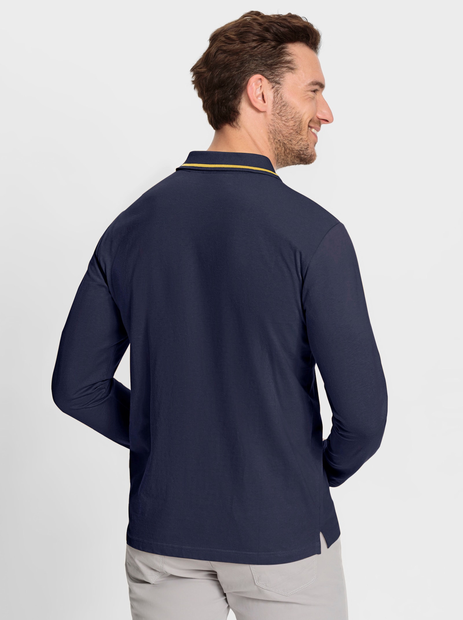 Catamaran Langarm-Poloshirt aus Baumwolle - marine